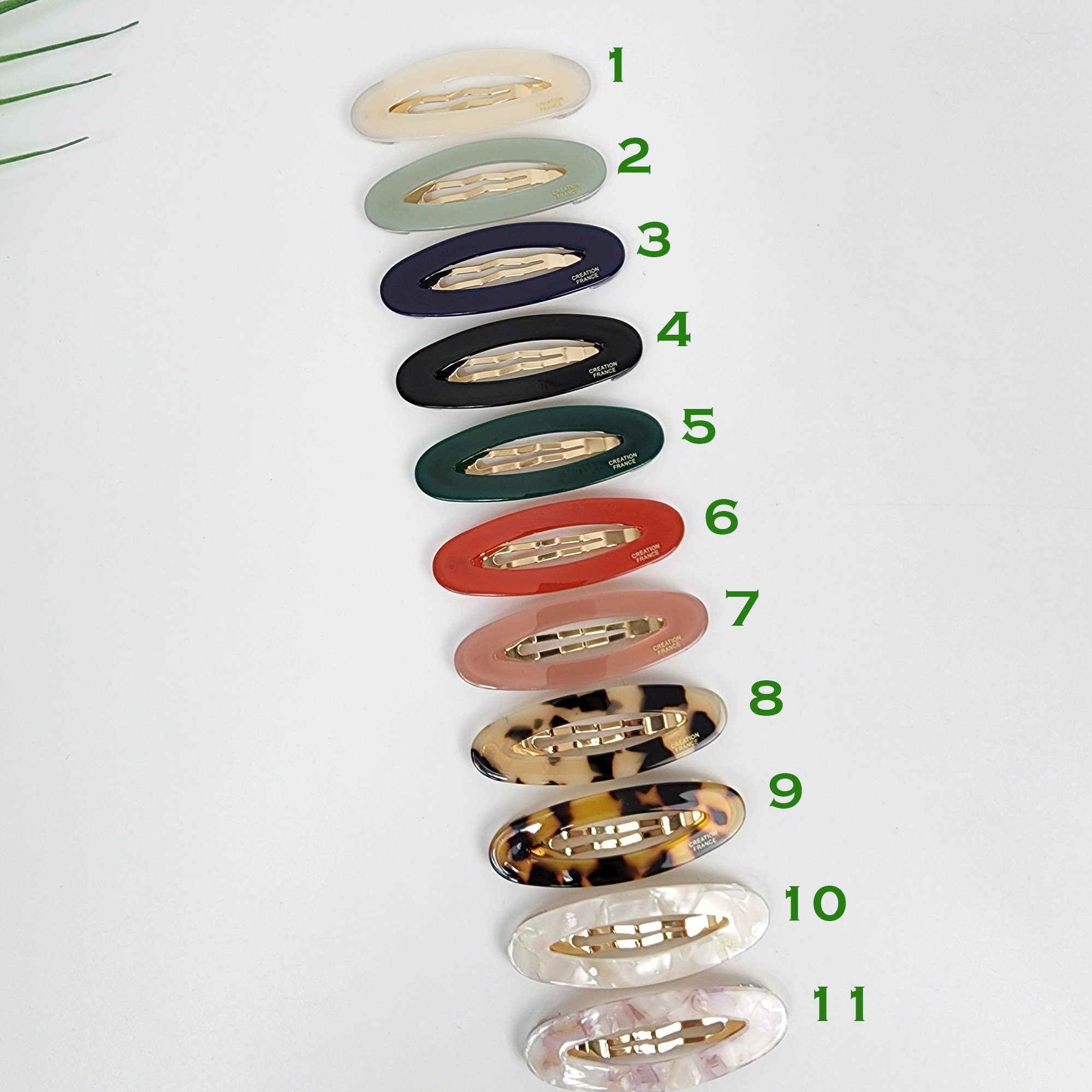 Leopard Marble Round Oval Snap Clip (2.6 Inch) / Cute Hairgrip Barrette / French Hair Pin / Tic Tac Hair Clip Pin