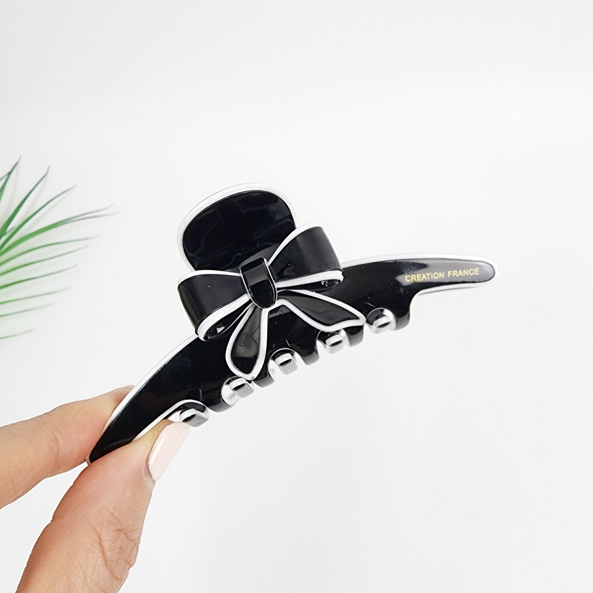 Pastel Color Ribbon Long Slim Hair Claw Clip (4.1 Inch) / Luxurious French Hair Pin / Hair Accessory for Woman