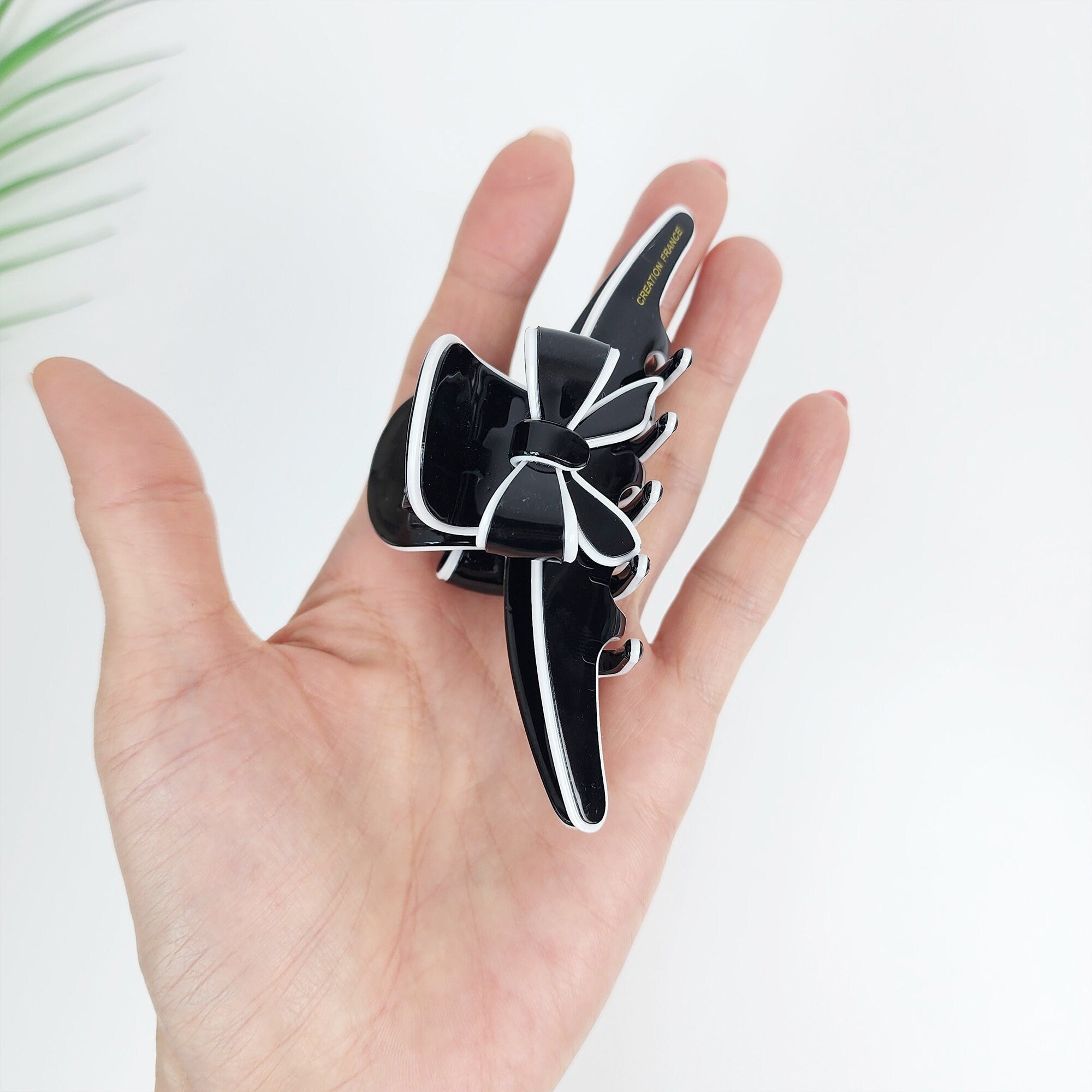 Pastel Color Ribbon Long Slim Hair Claw Clip (4.1 Inch) / Luxurious French Hair Pin / Hair Accessory for Woman