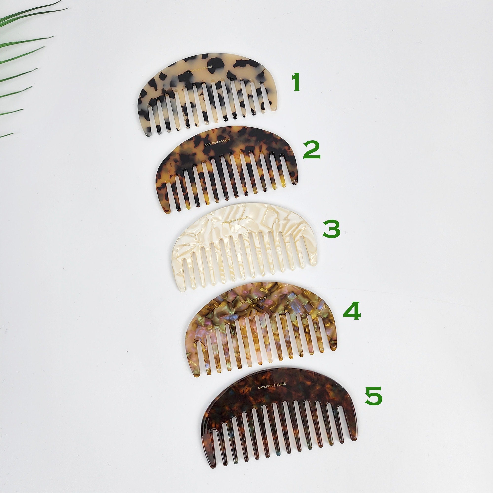 Tortoise Shell Half Moon Portable Hair Comb (4.0 Inch) / Curly Hair Comb Hair Brush / Hair Accessory for Woman