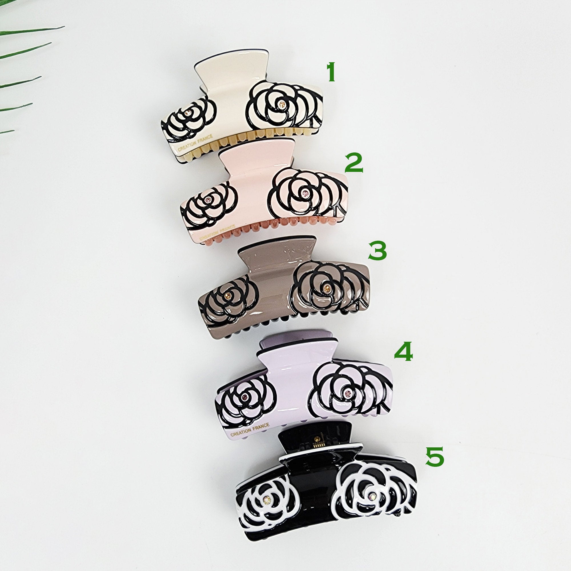 Curved Square Camellia Flower Hair Claw Clip (3.1 Inch) / Tortoise Shell French Hair Claw / Hair Barrette for Woman