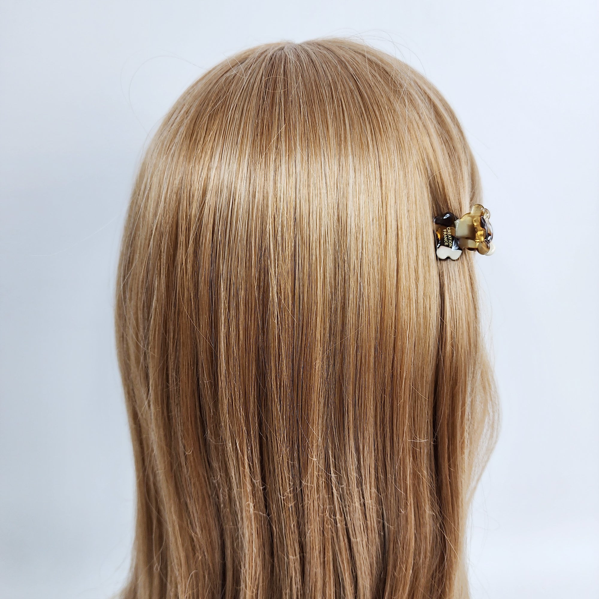 Teddy Bear Small Hair Claw Clip / Tortoise Shell French Hair Pin / Mini Hair Clips