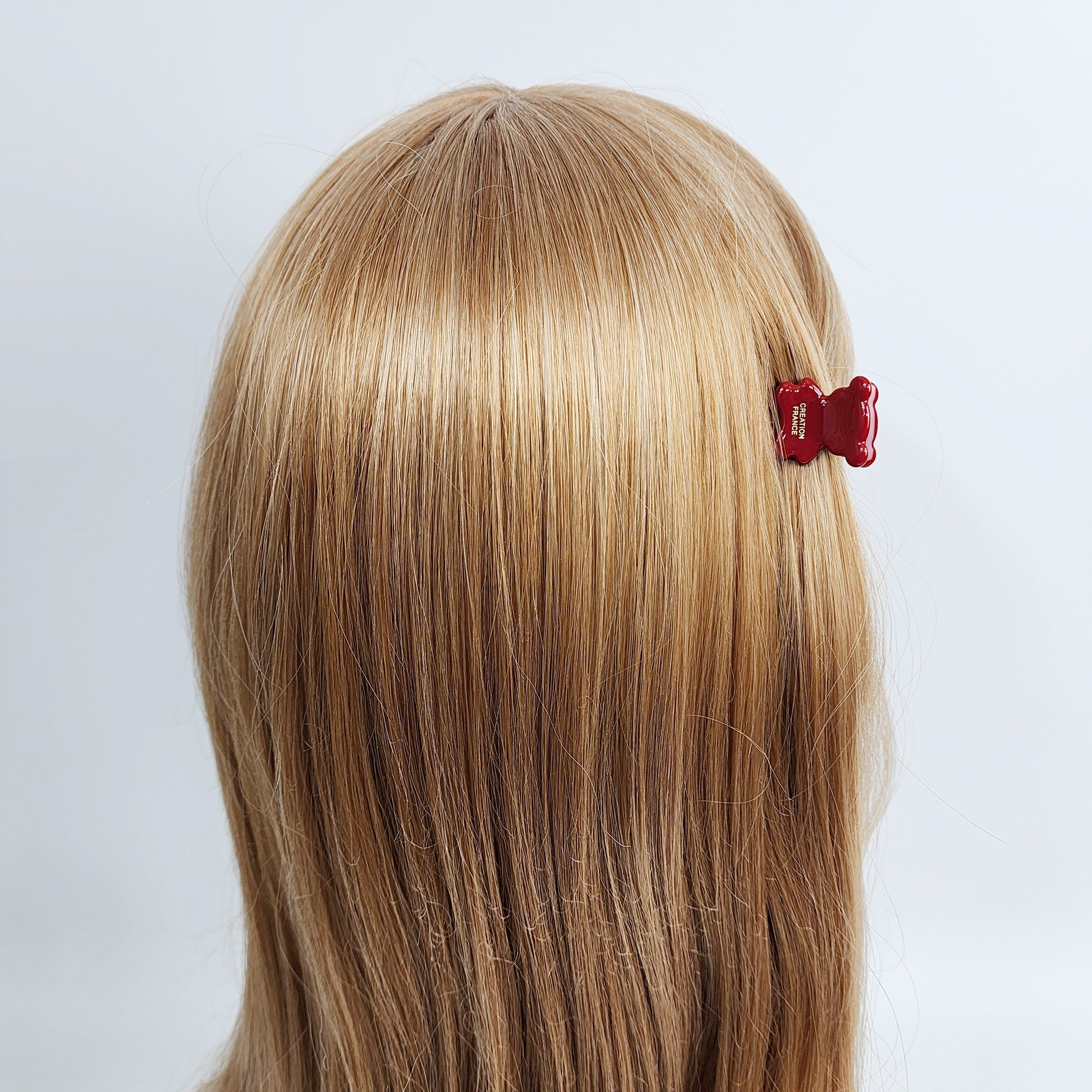 Teddy Bear Small Hair Claw Clip / Tortoise Shell French Hair Pin / Mini Hair Clips