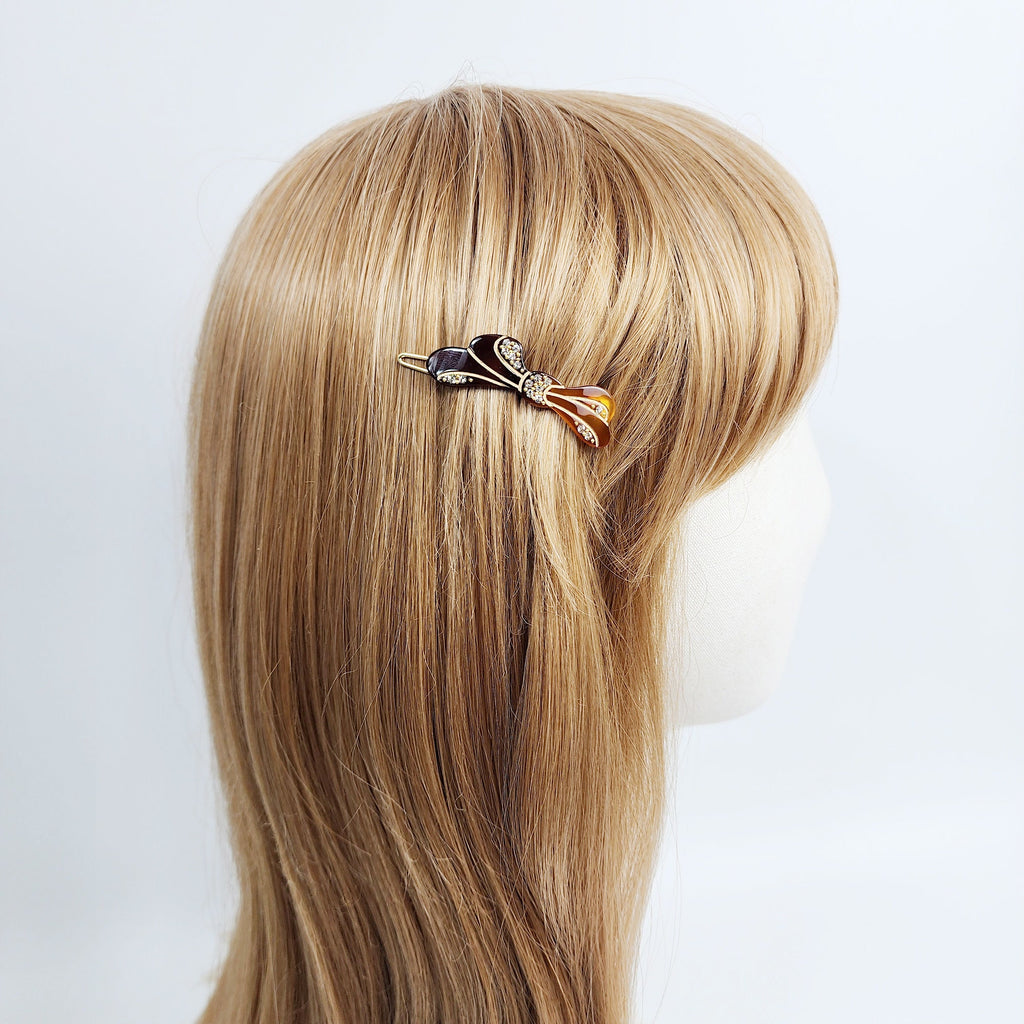 Raurence Cubic Flow Bobby Pin (1.8 Inch) / Luxurious French Hair Pin / Hair Accessory for Woman