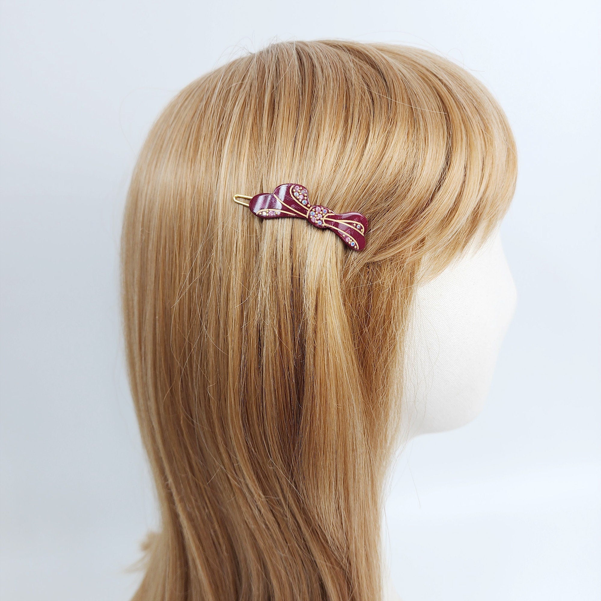 Raurence Cubic Flow Bobby Pin (1.8 Inch) / Luxurious French Hair Pin / Hair Accessory for Woman