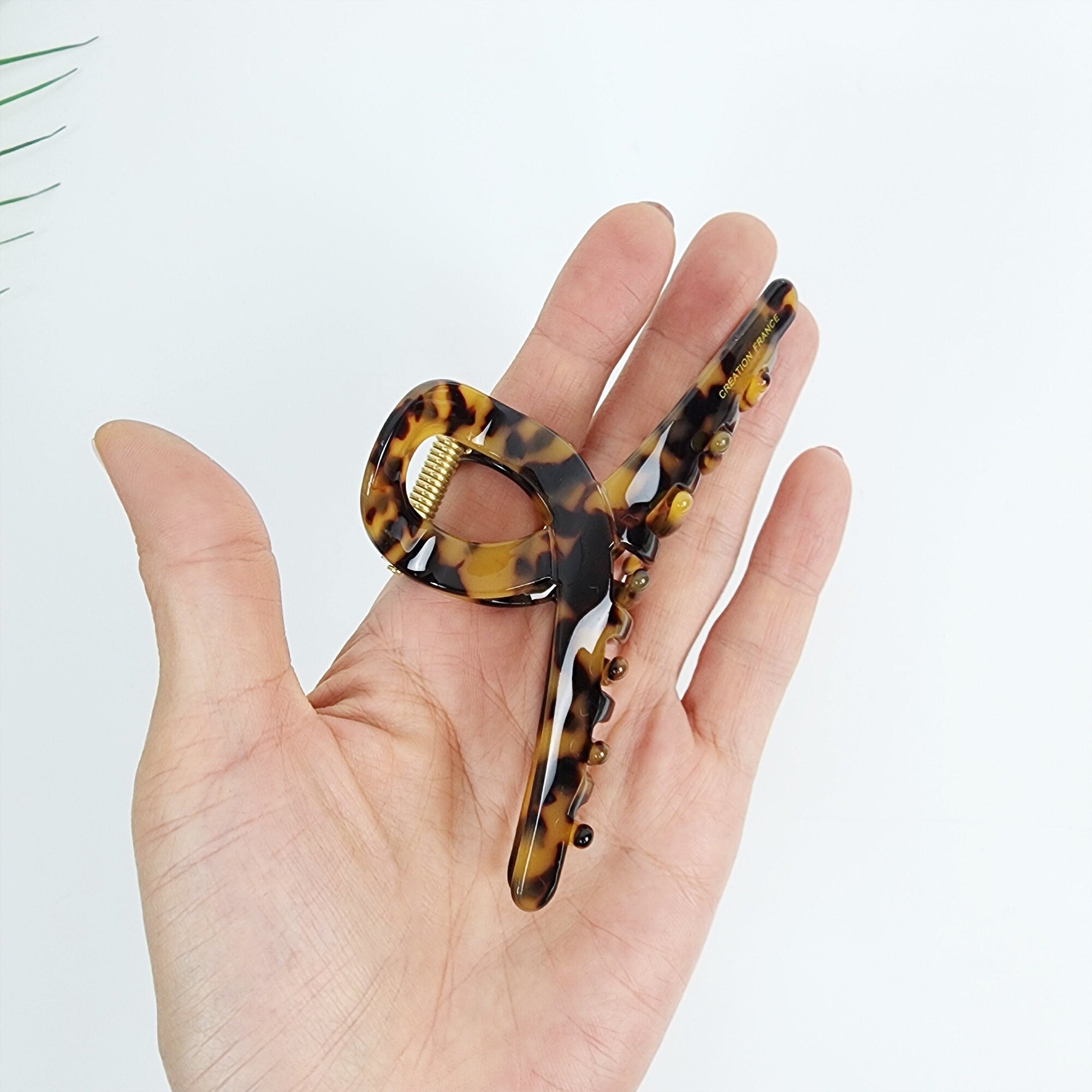 Luxurious Large Twist Hair Claw Clip (4.3 Inch) / Tortoise Shell French Hair Claw / Hair Barrette for Woman
