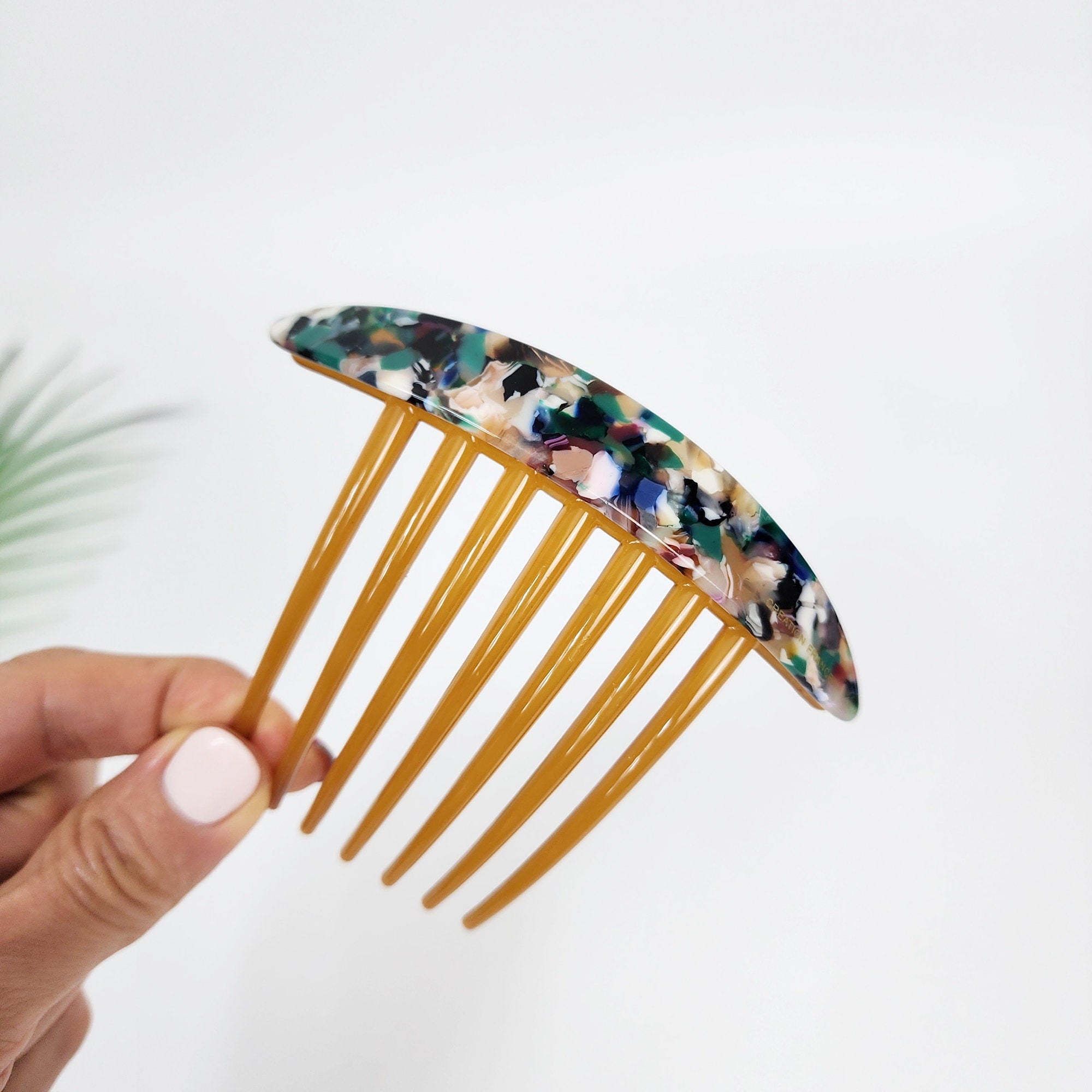 Simple Long Oval Non-slip Hair Comb Pin (4.3 Inch) / Tortoise Shell French Hair Pin / Hair Fork for Woman