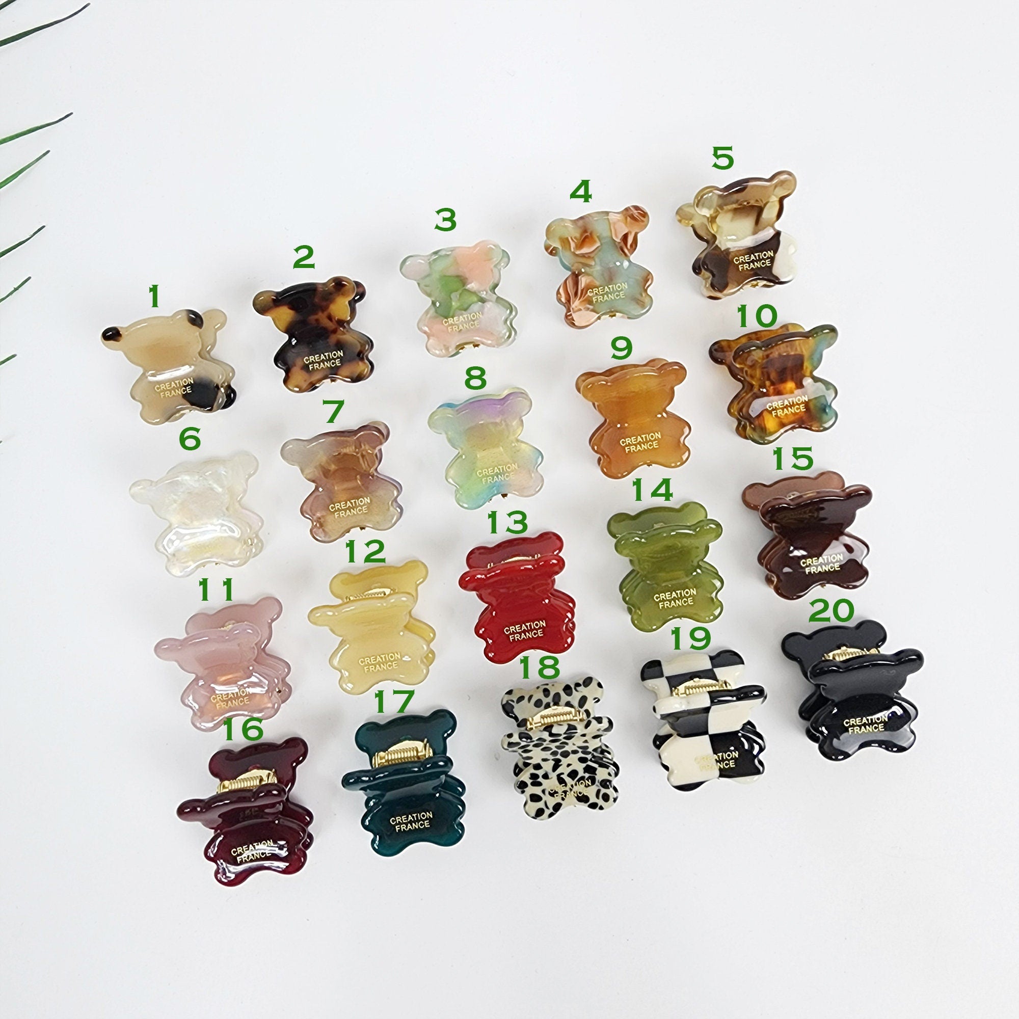 Teddy Bear Small Hair Claw Clip / Tortoise Shell French Hair Pin / Mini Hair Clips
