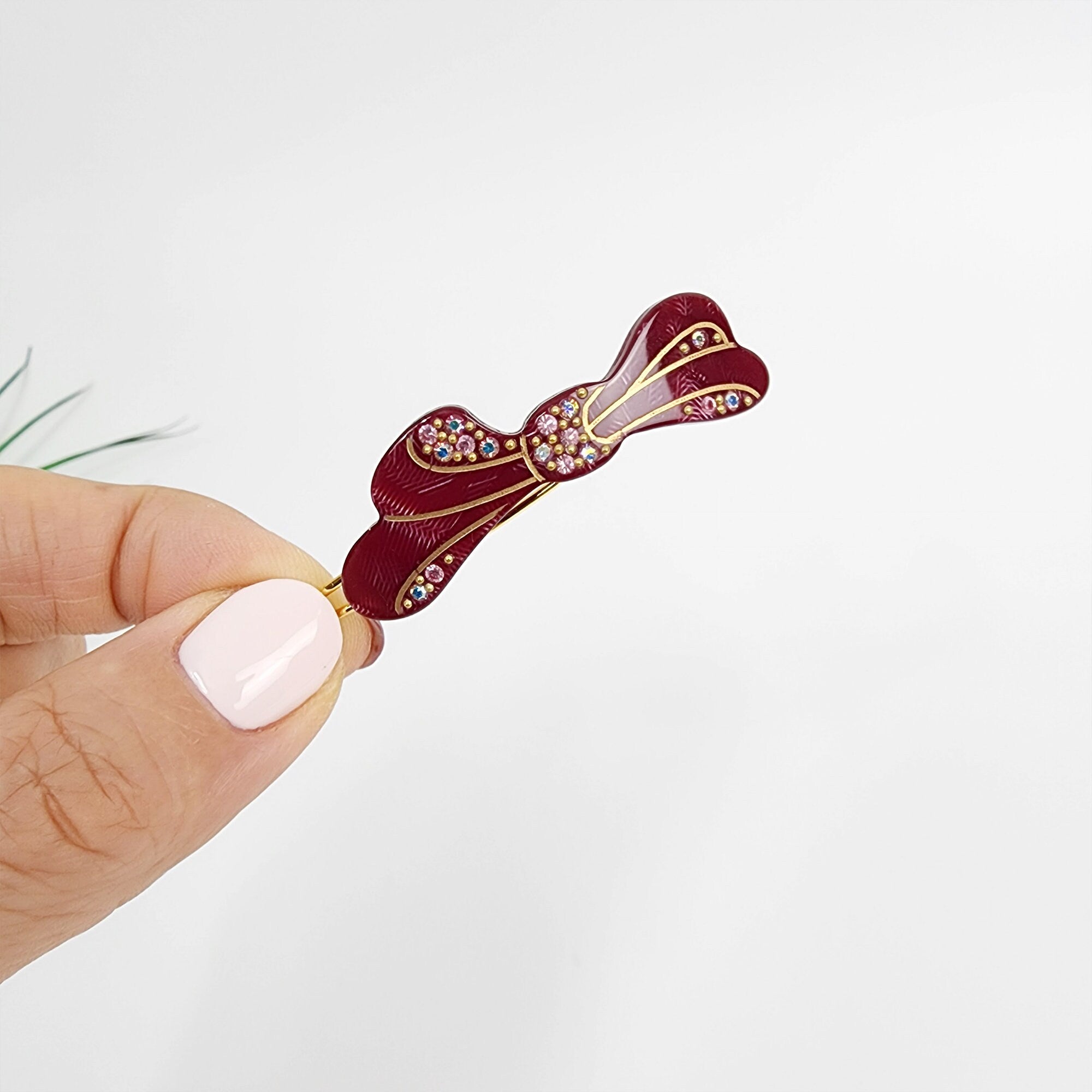 Raurence Cubic Flow Bobby Pin (1.8 Inch) / Luxurious French Hair Pin / Hair Accessory for Woman