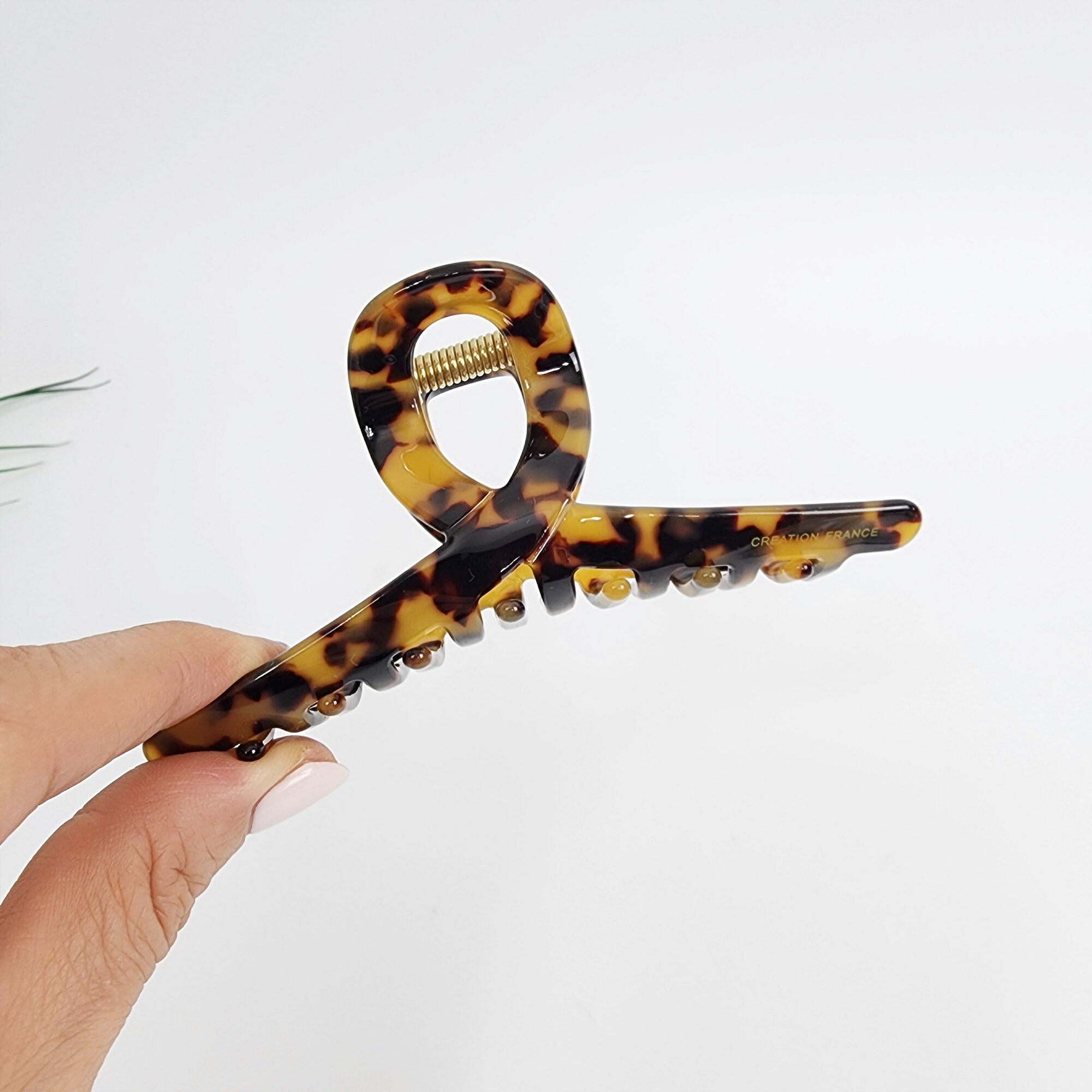 Luxurious Large Twist Hair Claw Clip (4.3 Inch) / Tortoise Shell French Hair Claw / Hair Barrette for Woman