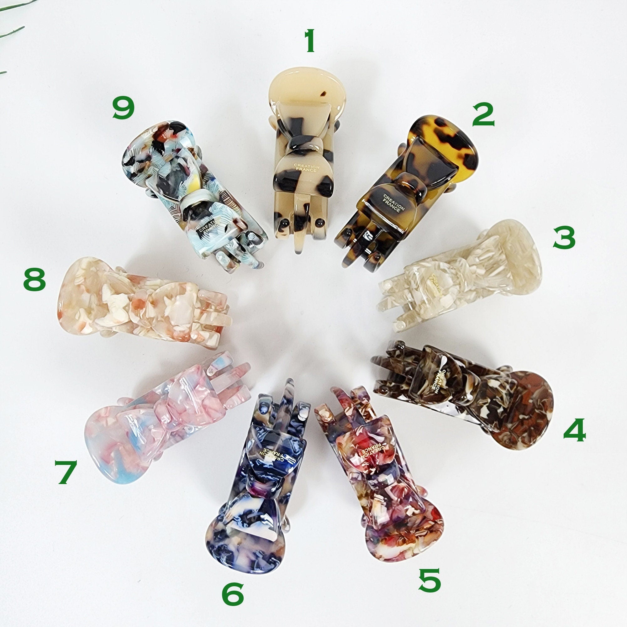 Tortoise Shell Ribbon Round Hair Claw Clip / Leopard Medium Size Ponytail Holder / Hair Barrette for Woman / French Hair Pin