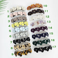 Pastel Color Cubic Flower Hair Barrette (4,0 Inch) / Luxurious French Hair Pin / Automatic Hair Clip / Floral Hair Clip