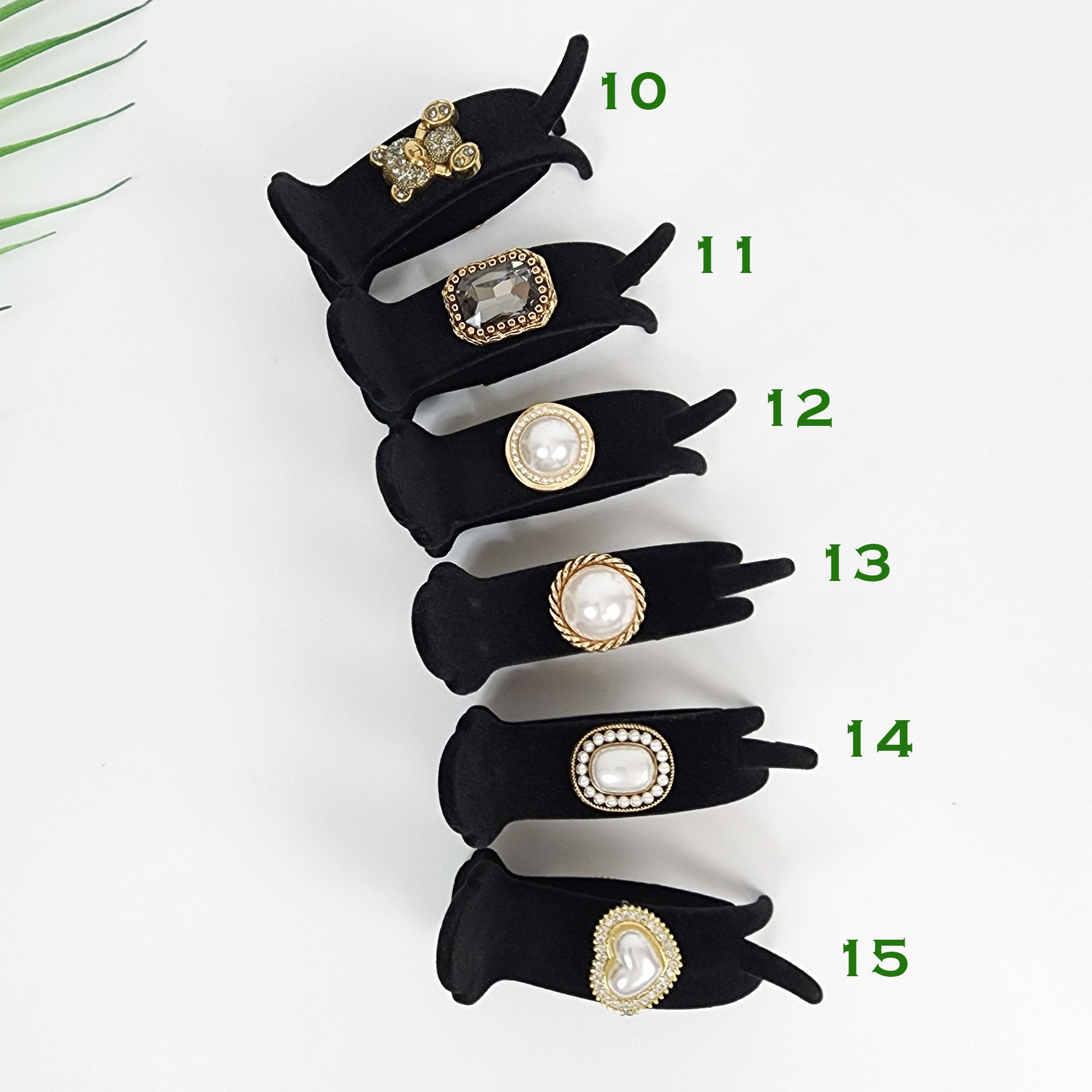 Black Velvet Hair Clip with Pearl Cubic / Simple Round Ponytail Holder / Hair Barrette for Woman / Pearl Hair Claw Clip