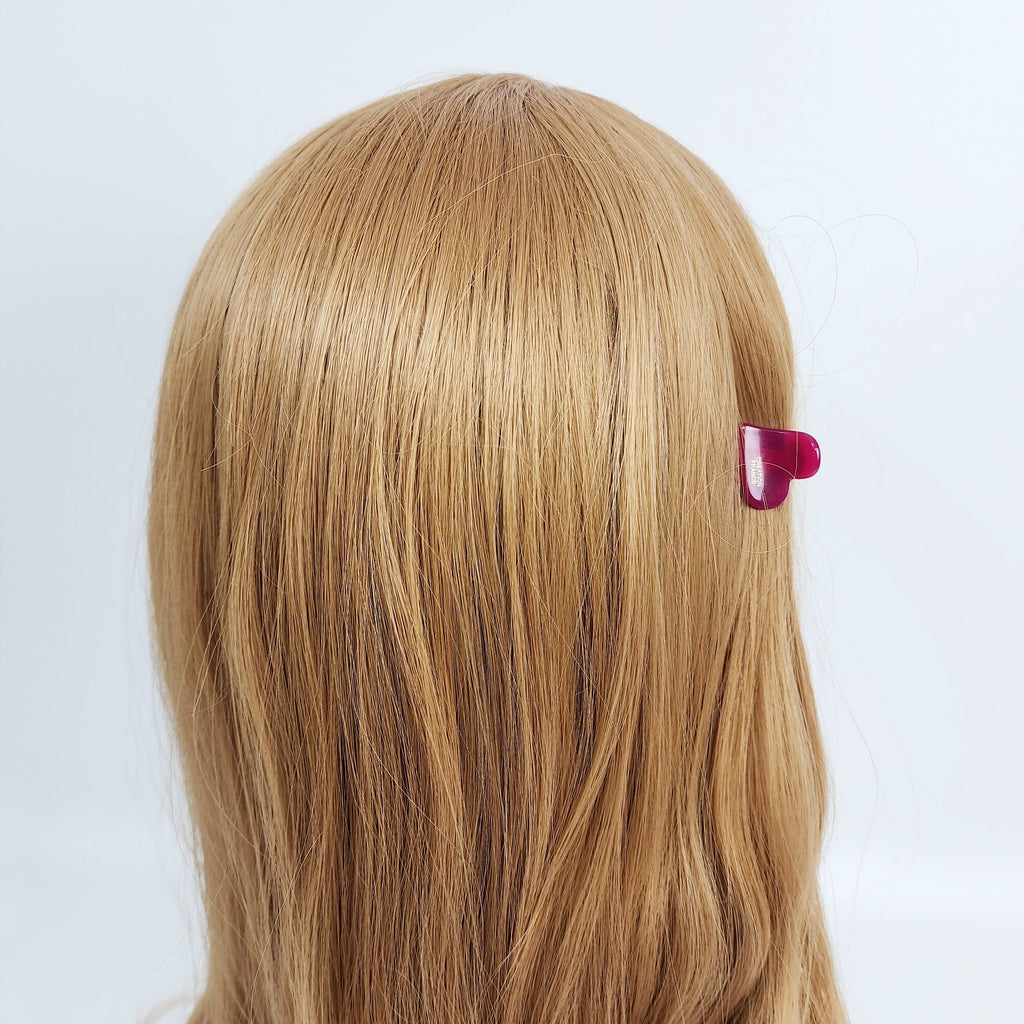 Heart Shape Mini Hair Clips (1.0 Inch) / Small Metal Claw / French Hair Pin / Hair Barrette for Woman