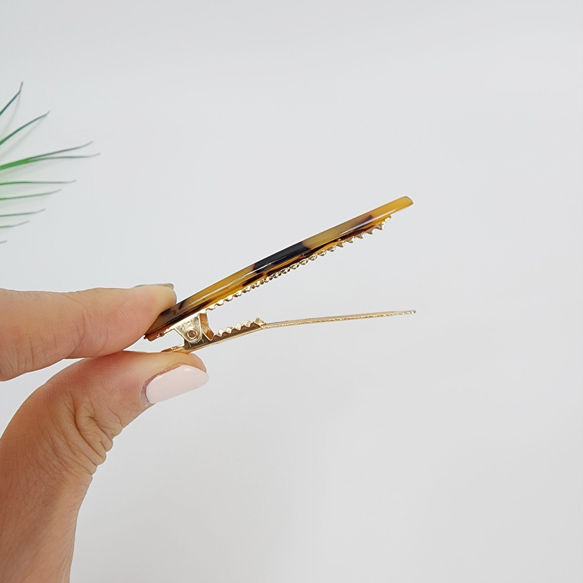 Tortoise Shell Oval Hair Claw Clip (2.8 Inch) / Pastel Color French Hair Pin / Simple Alligator Hair Clip