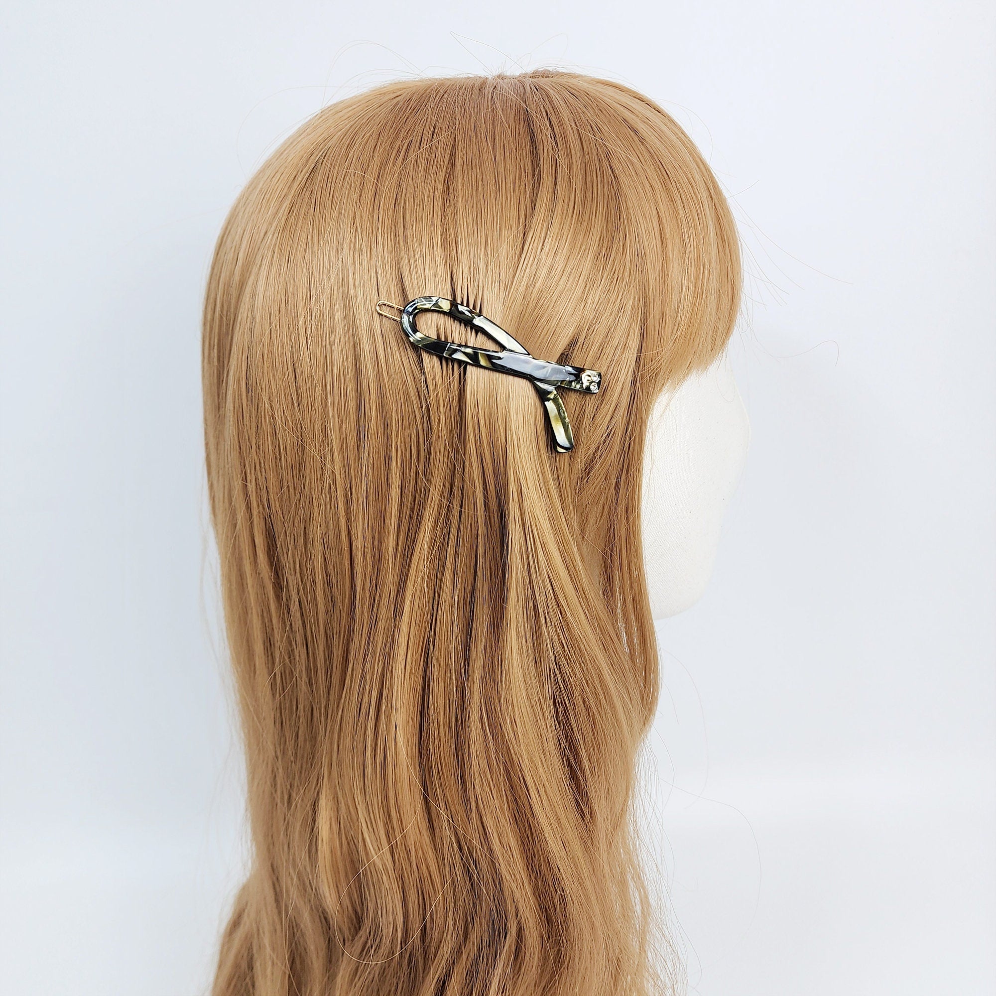 Leopard Mini Scarf Bobby Pin (2.4 Inch) / Tortoise Marble French Hair Pin Clip / Hair Accessory for Woman / Bow Barrette