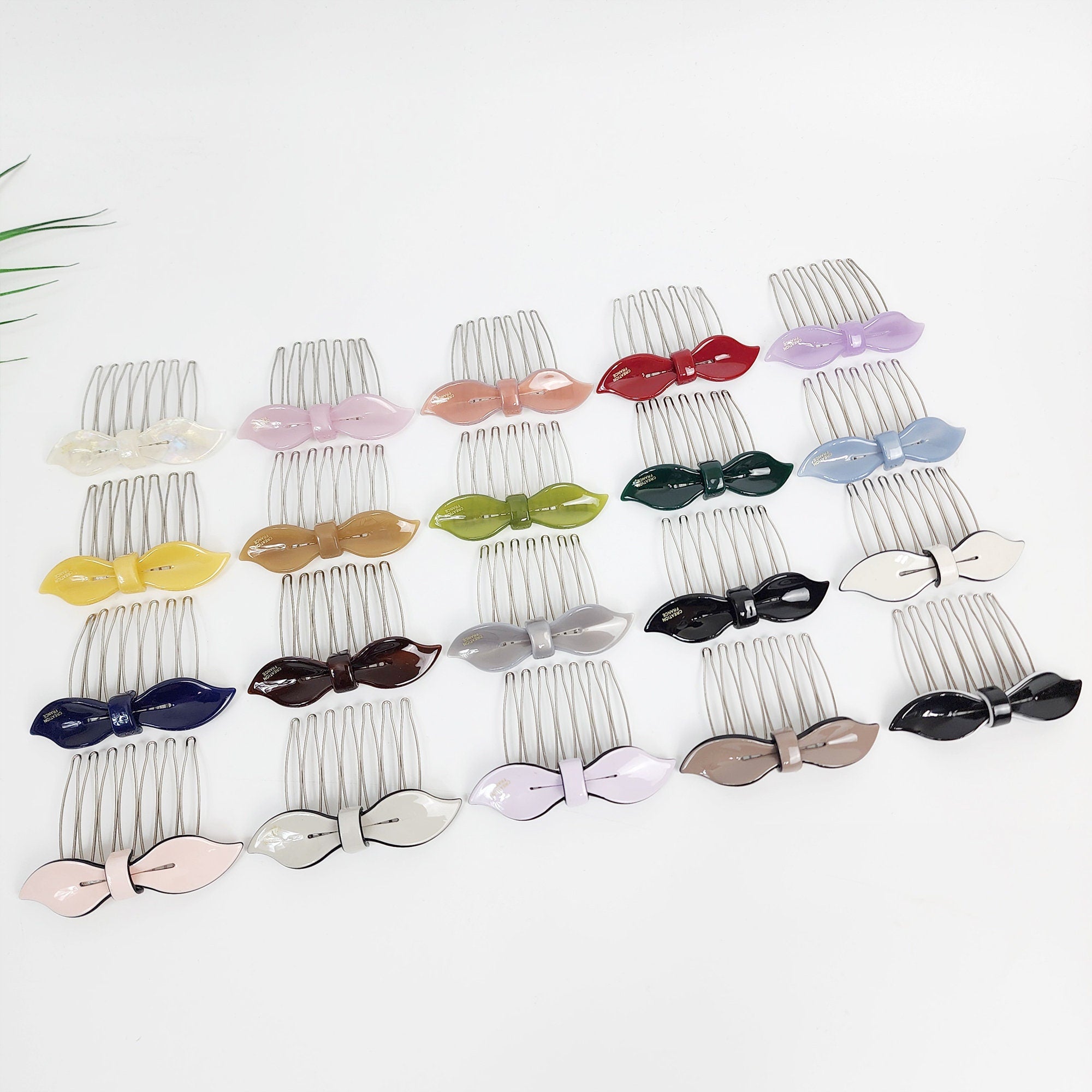 Lip Shape Mini Ribbon Hair Comb Pin / Pastel Color French Hair Pin / Hair Fork for Woman