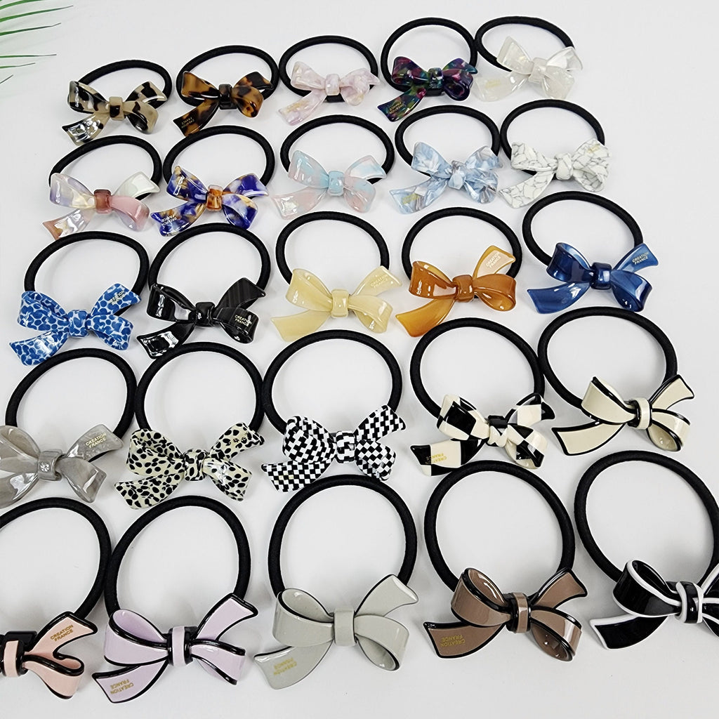 Leopard Aurora Double Ribbon Hair Tie / Cute French Hair Pin / Hair Accessory for Woman / Hair Barrette