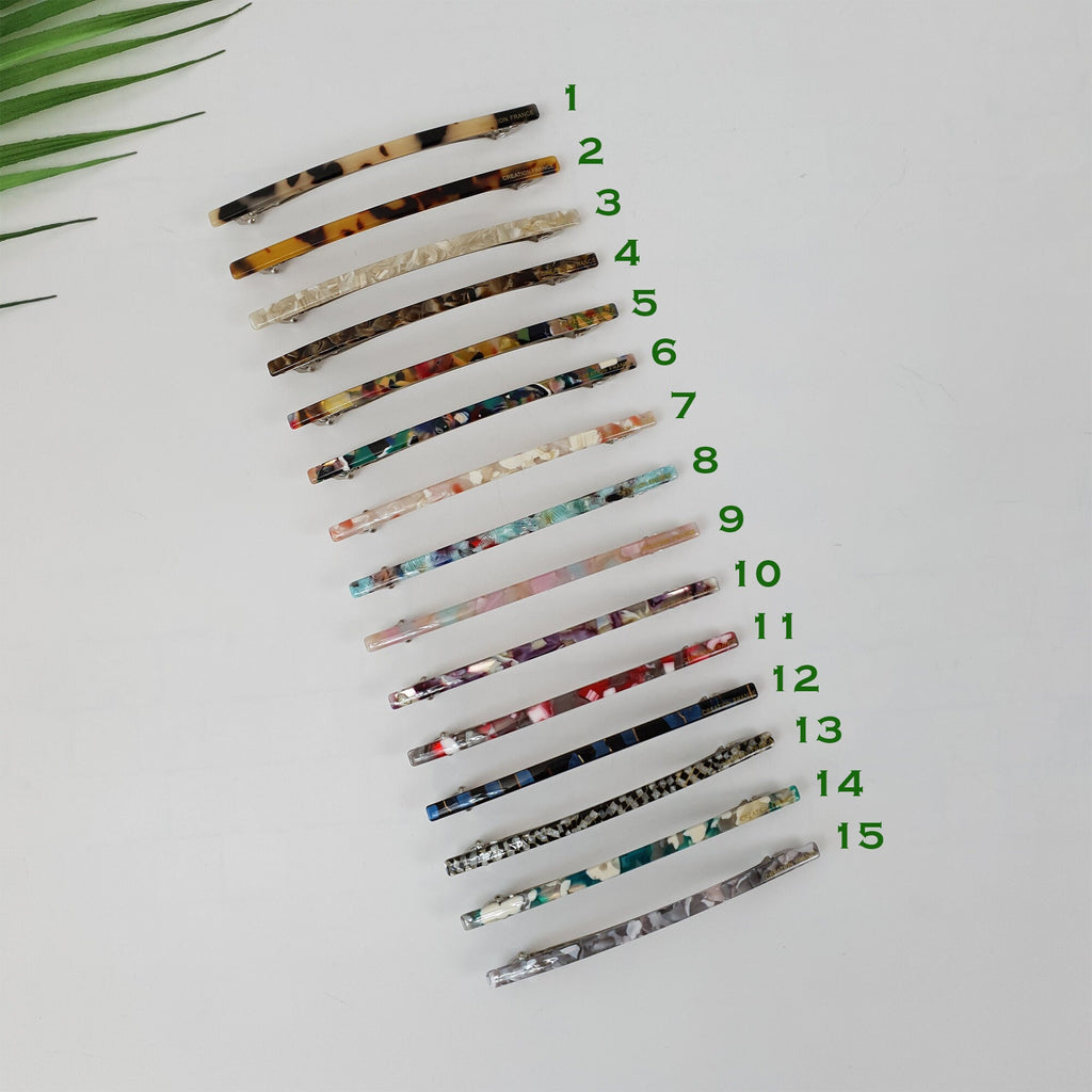 Leopard Slim Long Hair Barrette (4.1 Inch) / Simple French Hair Pin / Hair Accessory for Woman / Automatic Hair Clip