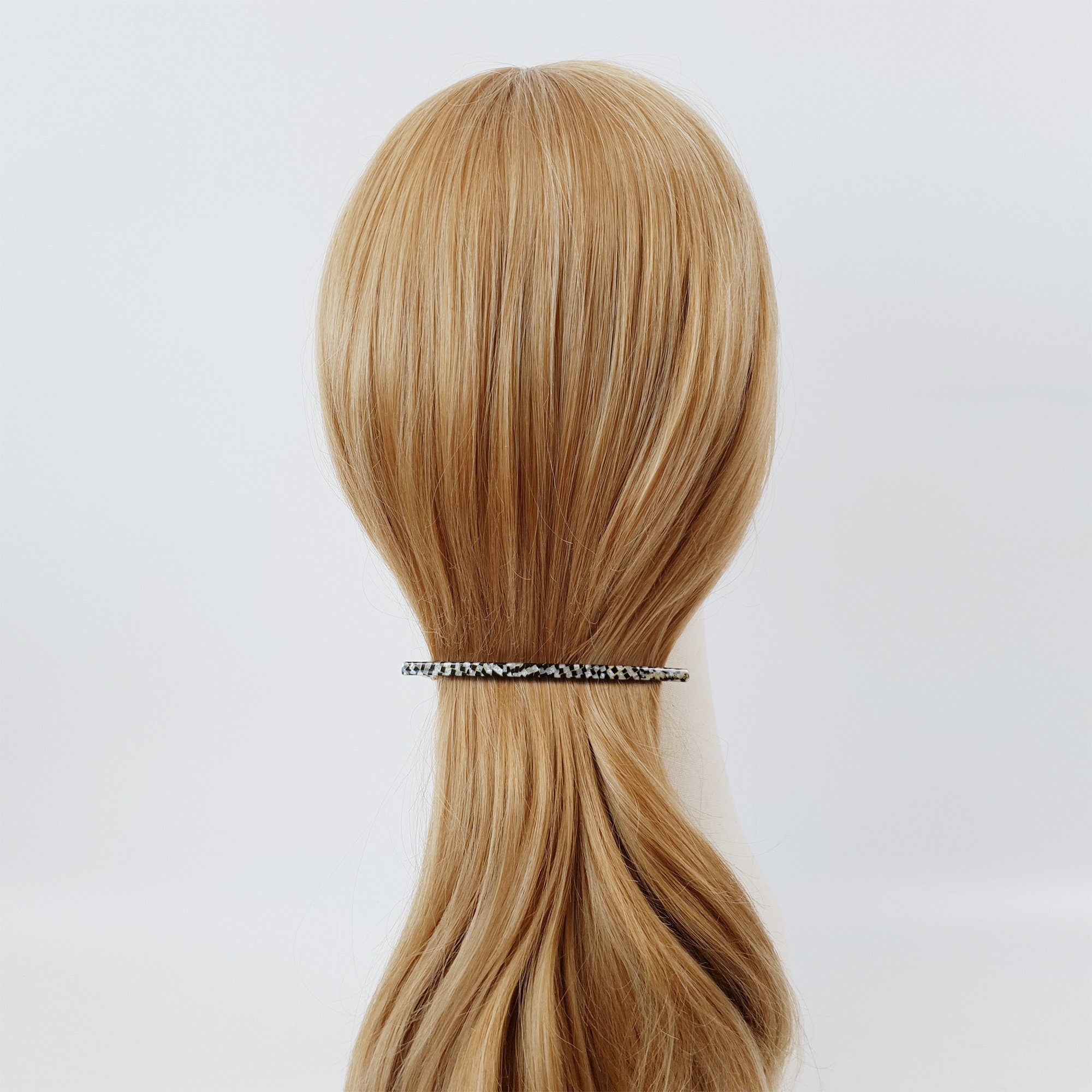 Leopard Slim Long Hair Barrette (4.1 Inch) / Simple French Hair Pin / Hair Accessory for Woman / Automatic Hair Clip