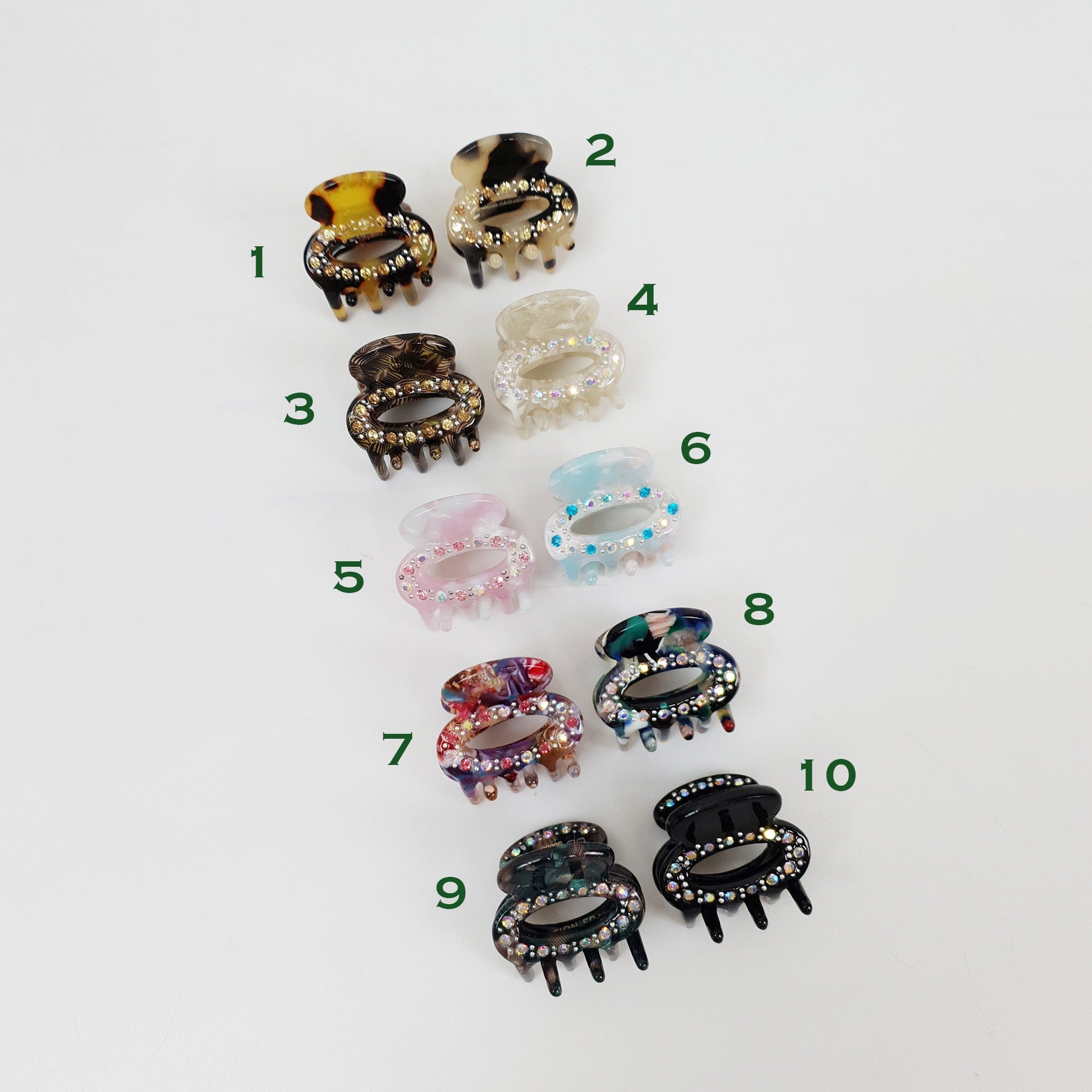 Cubic Round Mini Hair Clip (1.0 Inch) / Tortoise Shell French Hair Pin / French Barrette / Hair Accessory for Woman