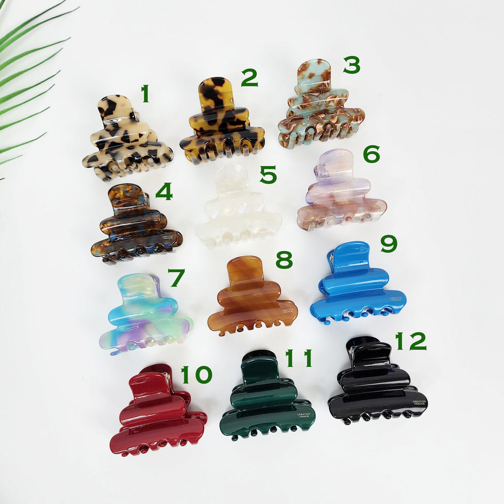 Leopard Ring Bell Small Hair Claw Clip (2.4 Inch) / Tortoise Shell French Hair Pin / Mini Hair Clips / Korean Fashion