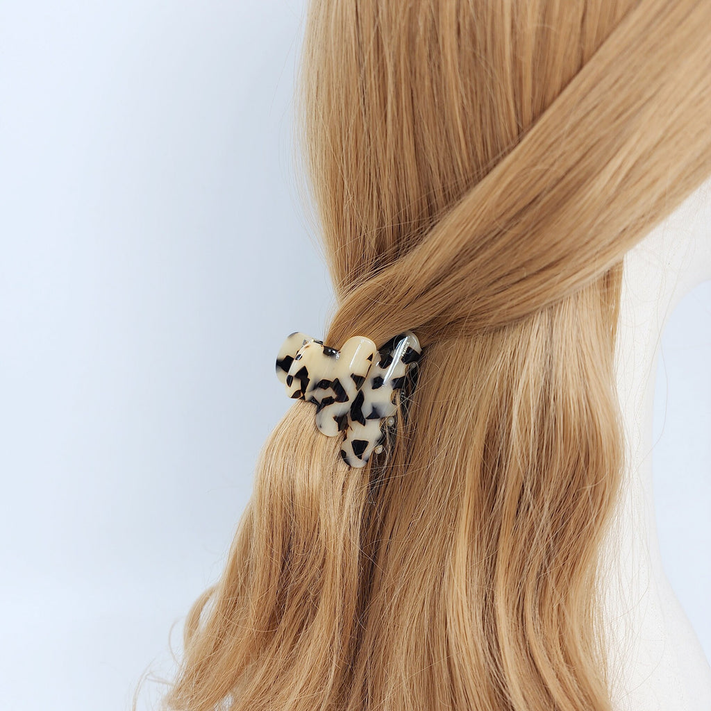 Leopard Ring Bell Small Hair Claw Clip (2.4 Inch) / Tortoise Shell French Hair Pin / Mini Hair Clips / Korean Fashion