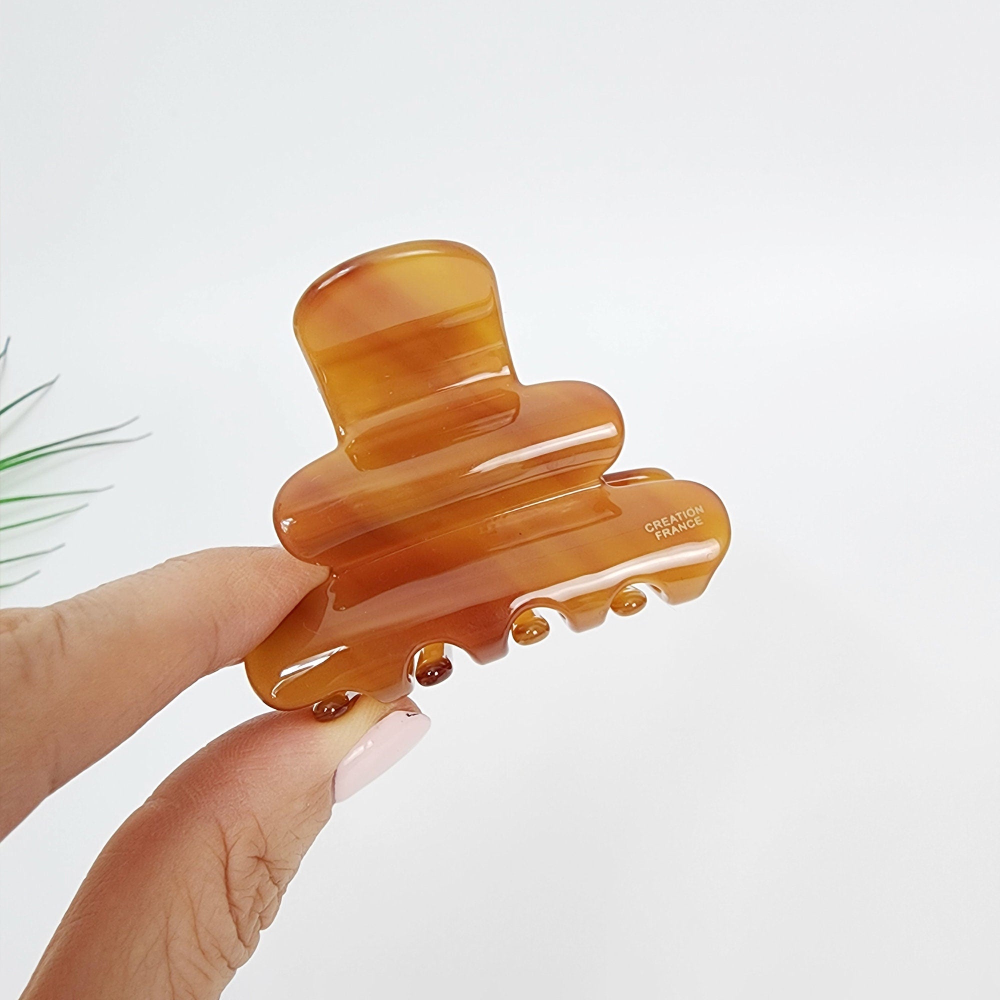 Leopard Ring Bell Small Hair Claw Clip (2.4 Inch) / Tortoise Shell French Hair Pin / Mini Hair Clips / Korean Fashion