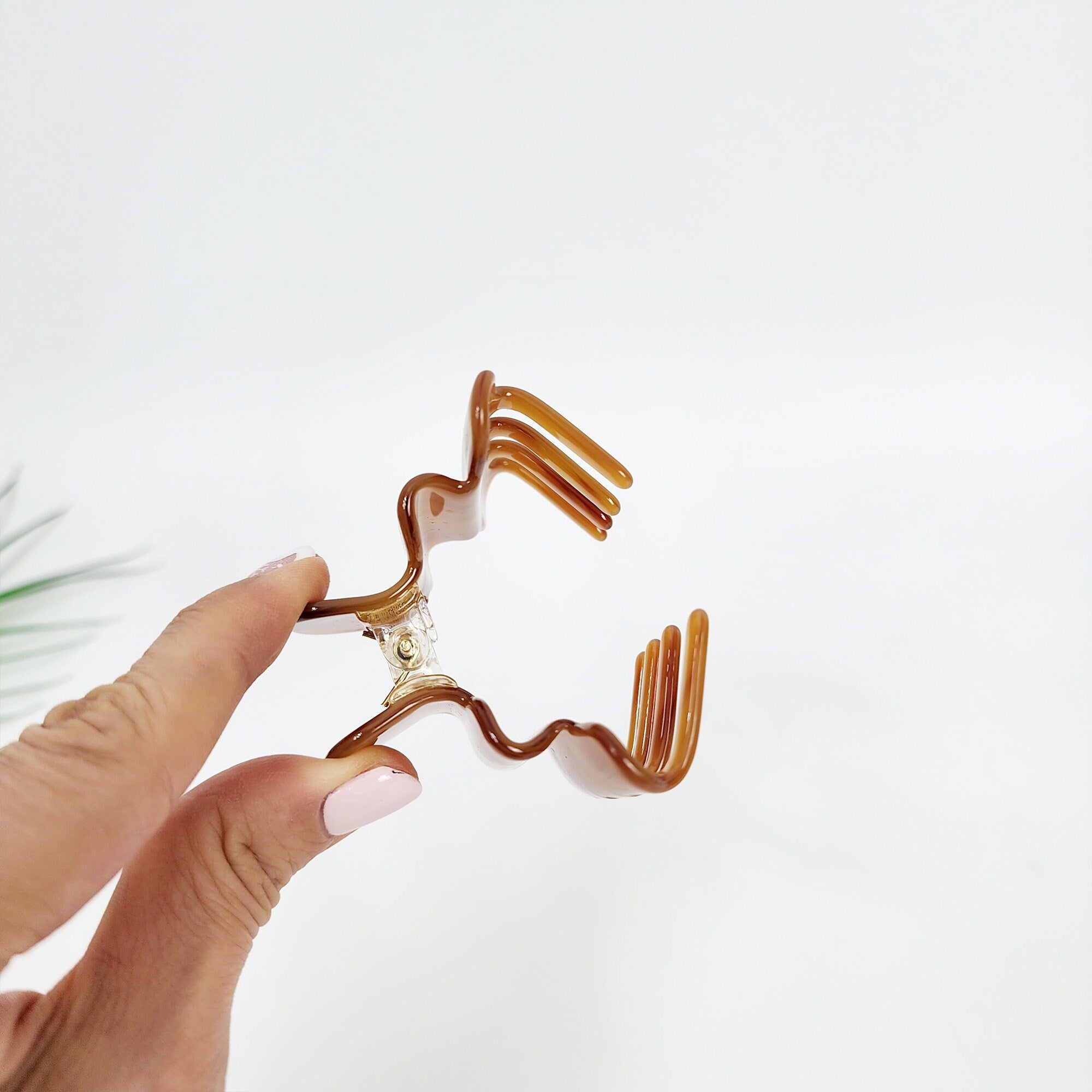 Leopard Ring Bell Small Hair Claw Clip (2.4 Inch) / Tortoise Shell French Hair Pin / Mini Hair Clips / Korean Fashion