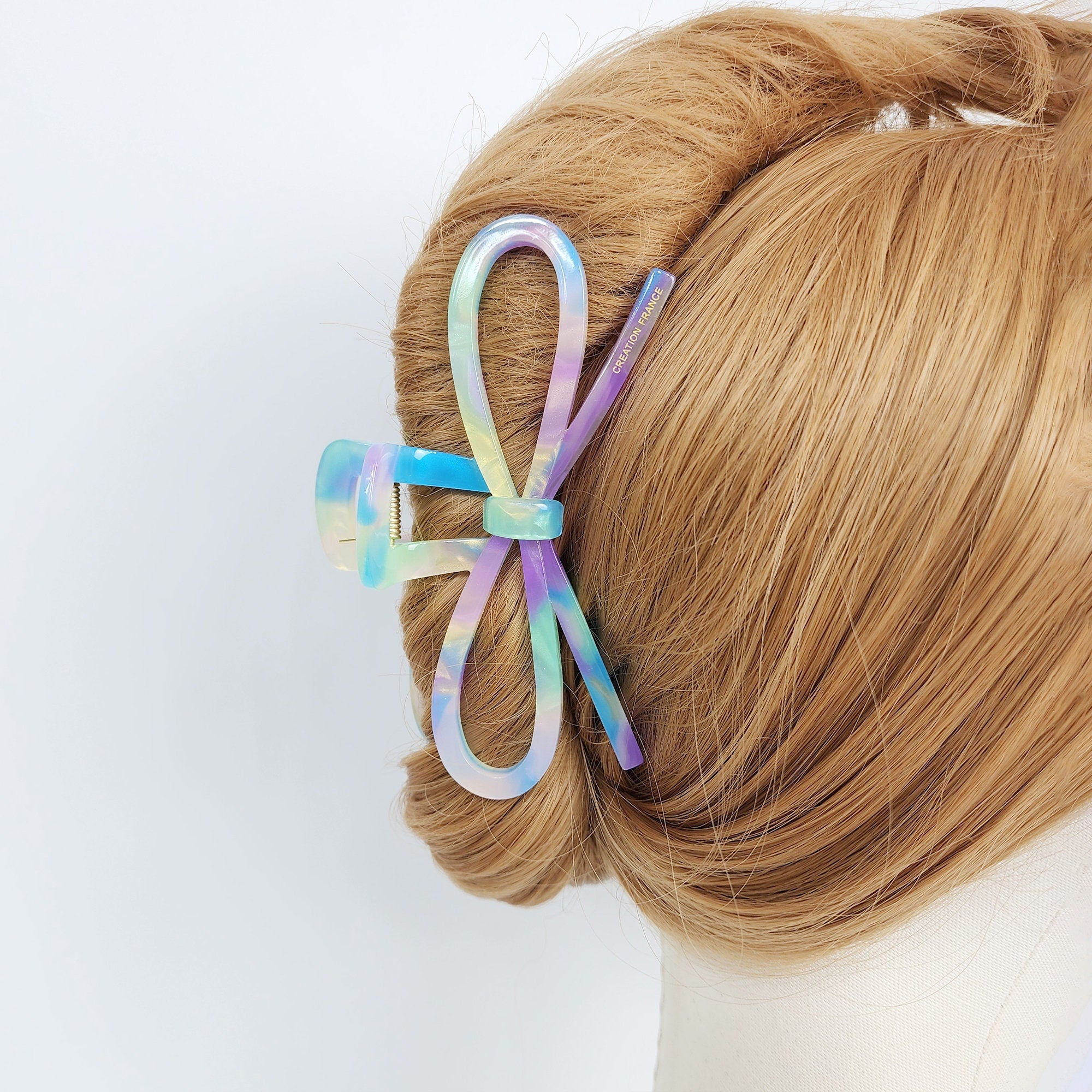 Tortoise Shell Gift Ribbon Large Hair Claw Clip (4.7 Inch) / Leopard French Hair Pin / Hair Barrette for Woman / Korean Fashion