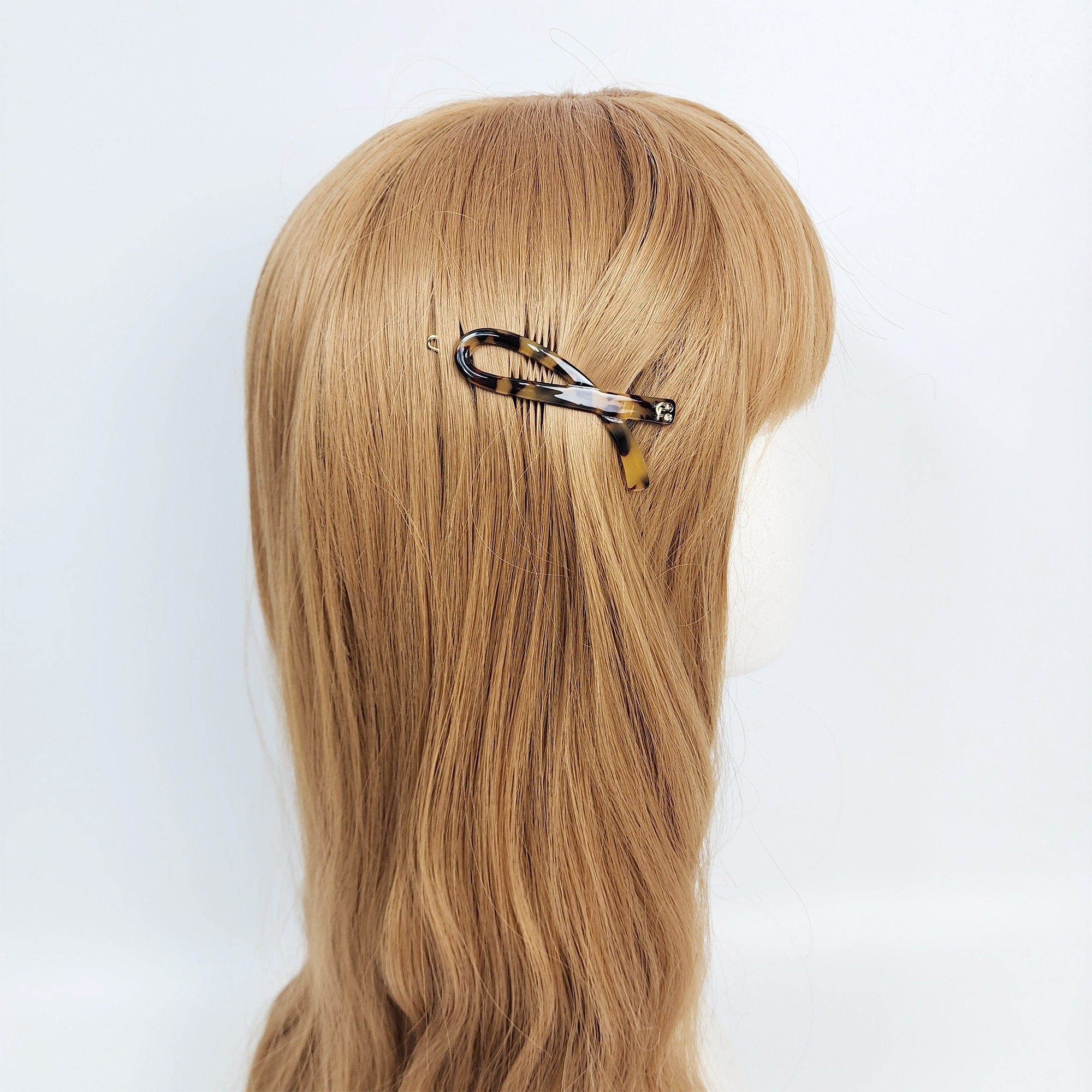 Leopard Mini Scarf Bobby Pin (2.4 Inch) / Tortoise Marble French Hair Pin Clip / Hair Accessory for Woman / Bow Barrette