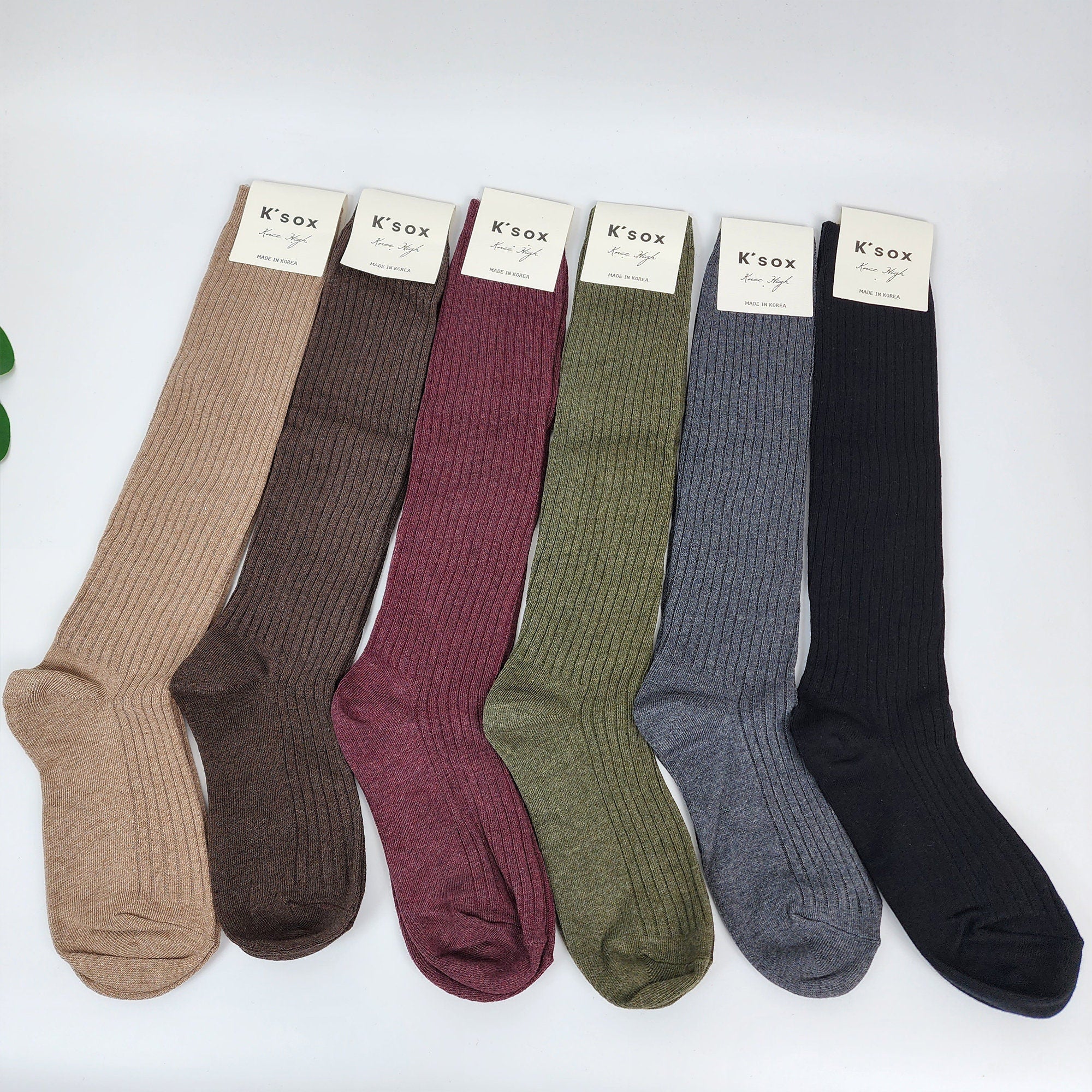 Knee High Socks | Ribbed Cotton Boot Cuffs | Korean Socks | School Uniform Cozy Gift