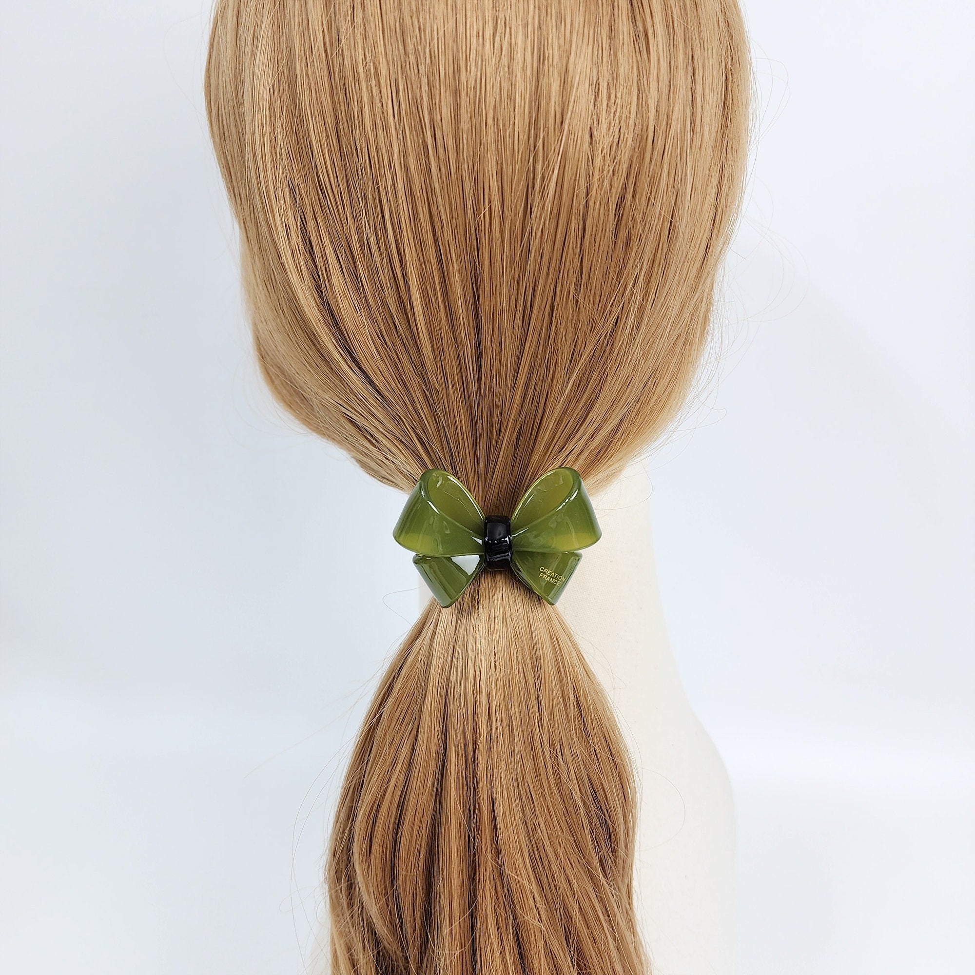 Pastel Color Bold Butterfly Ribbon Hair Tie (2.2 Inch) / Simple Cute Ponytail Holder / Hair Accessory for Woman / French Hair Tie