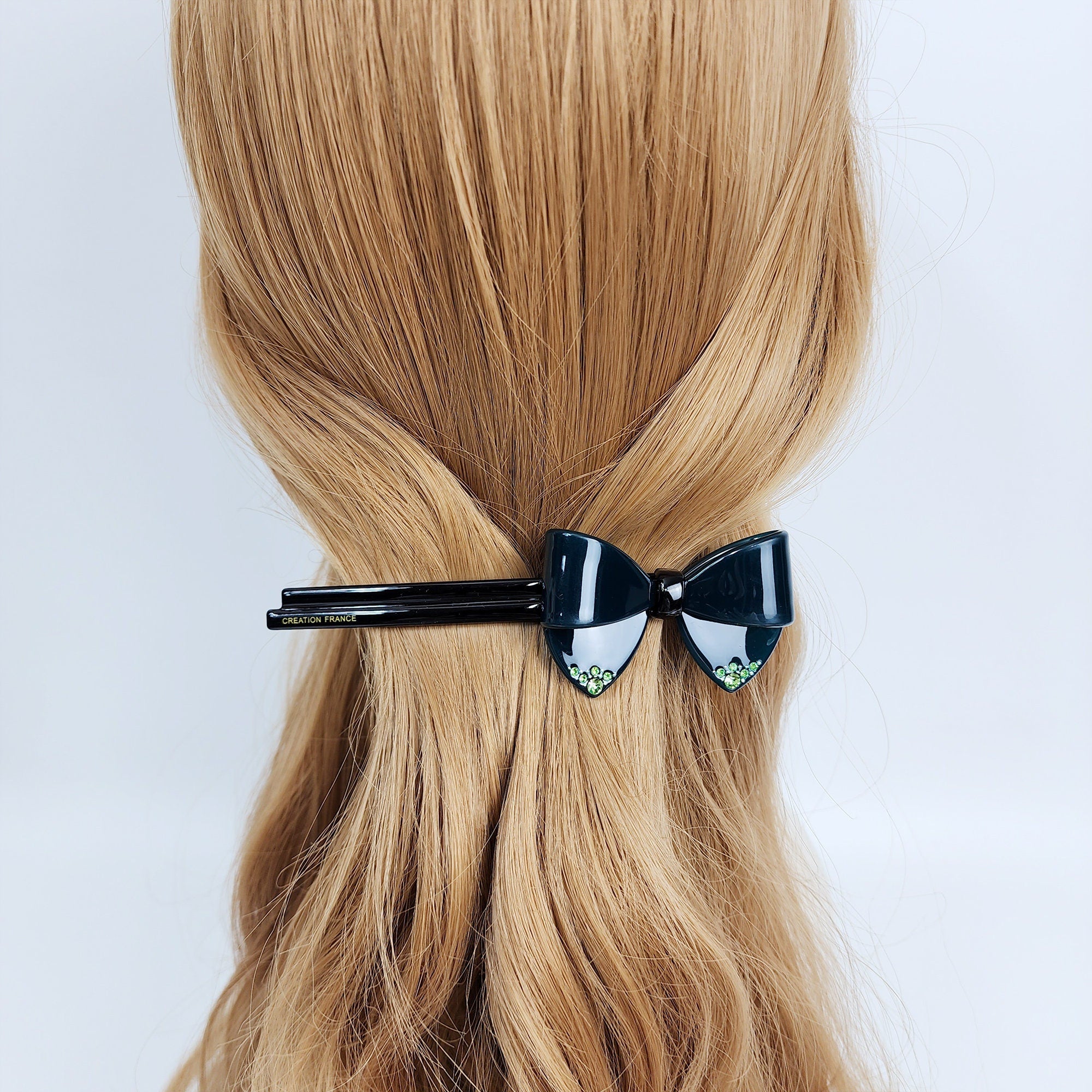 Tortoise Shell Cubic Big Ribbon Hair Barrette (5.1 Inch) / Leopard French Hair Pin / Hair Accessory for Woman / Automatic Hair Clip