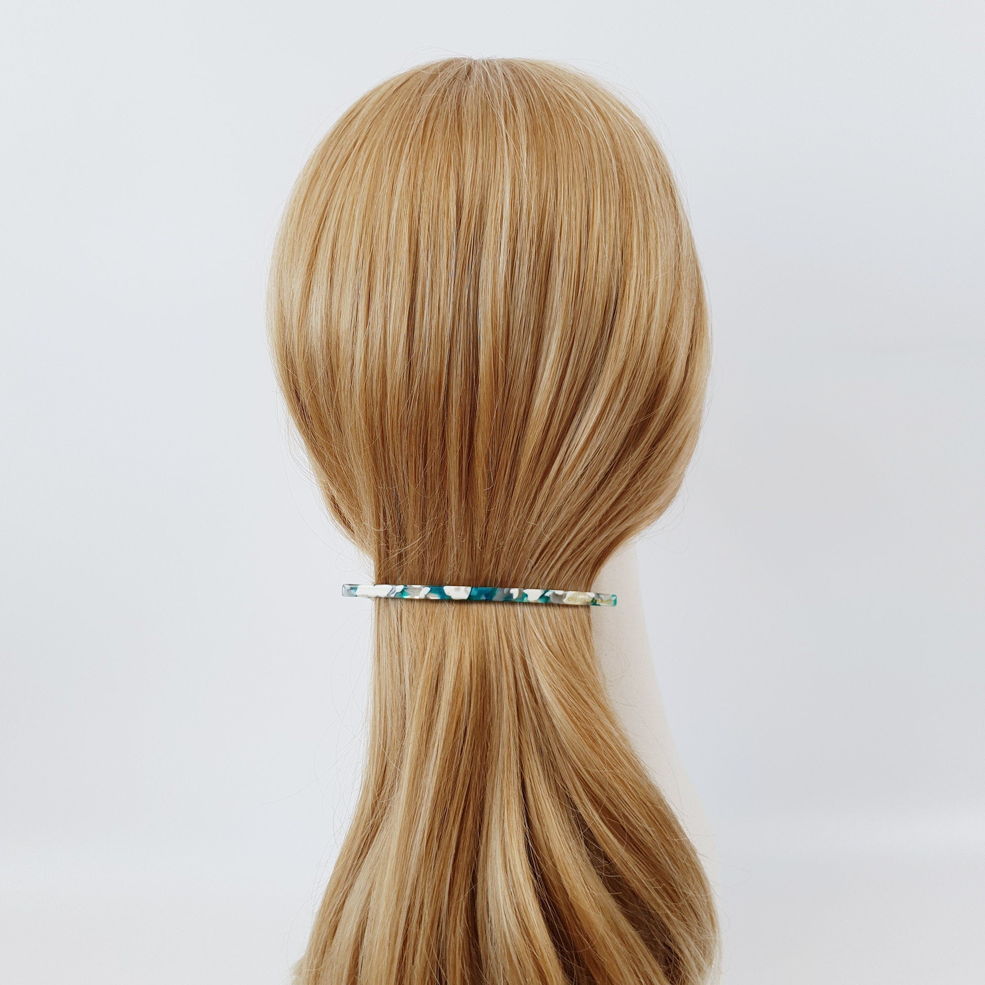 Leopard Slim Long Hair Barrette (4.1 Inch) / Simple French Hair Pin / Hair Accessory for Woman / Automatic Hair Clip