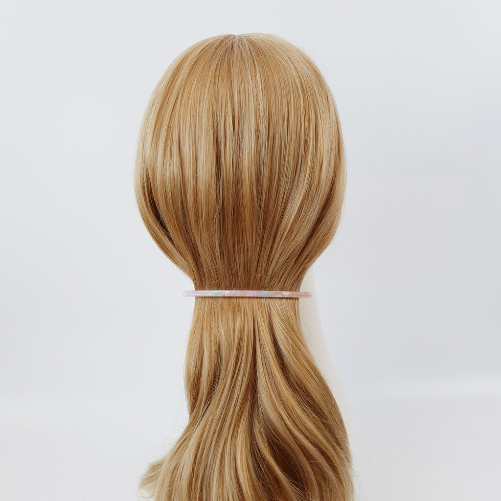 Leopard Slim Long Hair Barrette (4.1 Inch) / Simple French Hair Pin / Hair Accessory for Woman / Automatic Hair Clip