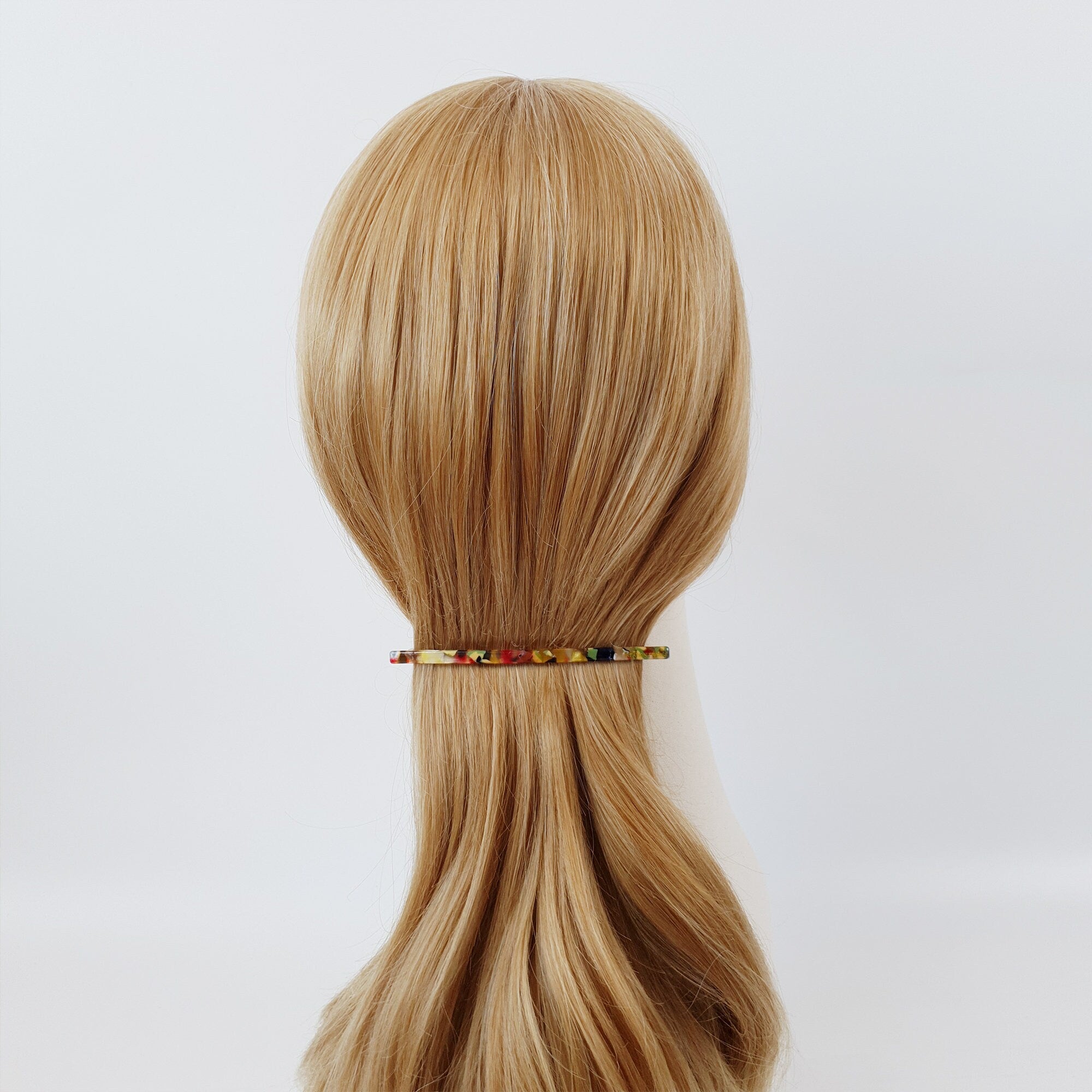 Leopard Slim Long Hair Barrette (4.1 Inch) / Simple French Hair Pin / Hair Accessory for Woman / Automatic Hair Clip