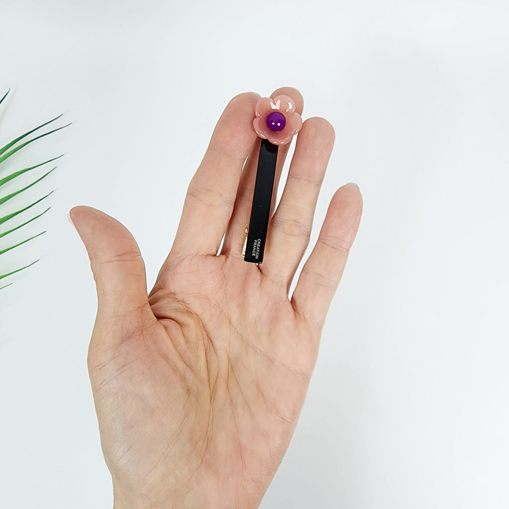 Cutie Flower Mini Hair Claw Clip (2.7 Inch) / Tortoise Shell French Hair Pin / Simple Alligator Hair Clip