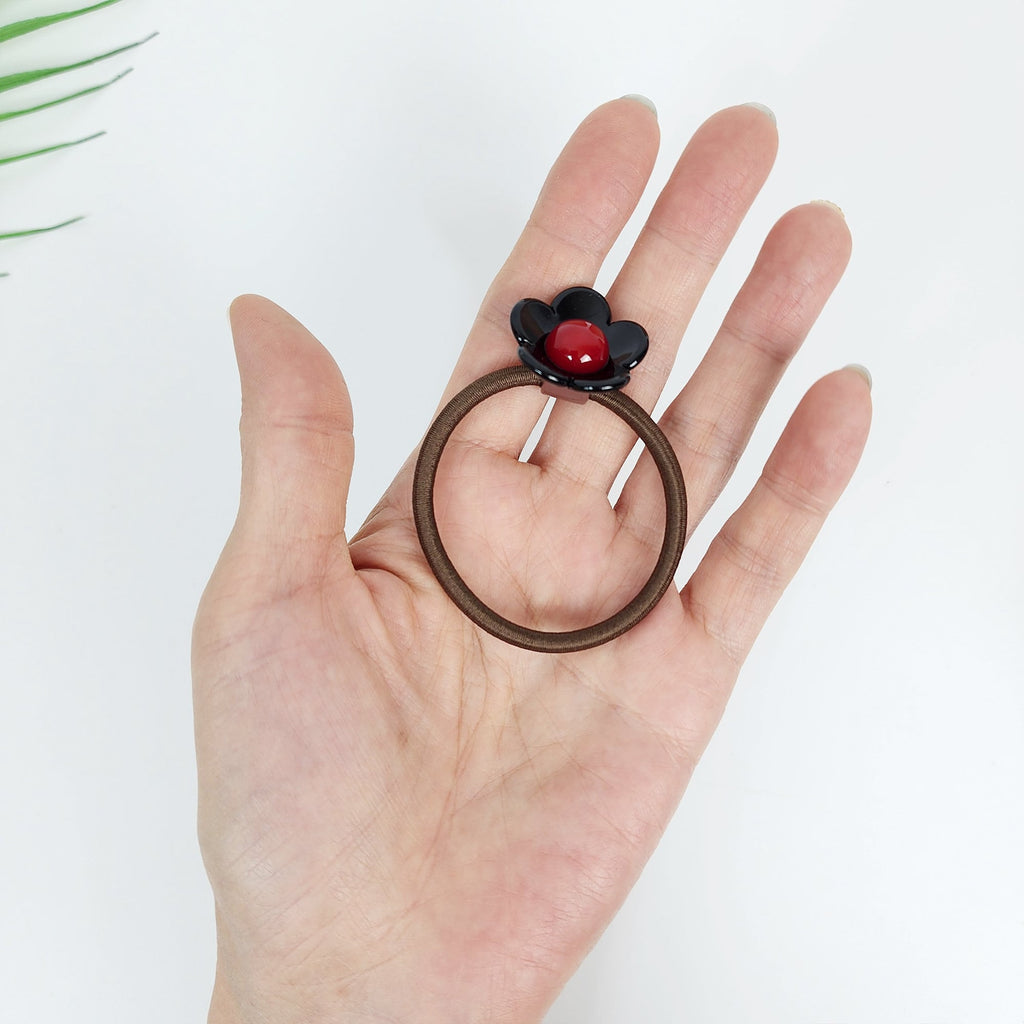 Cutie Flower Mini Hair Tie (1.0 Inch) / Simple Cute Ponytail Holder / Hair Accessory for Woman / French Hair Tie