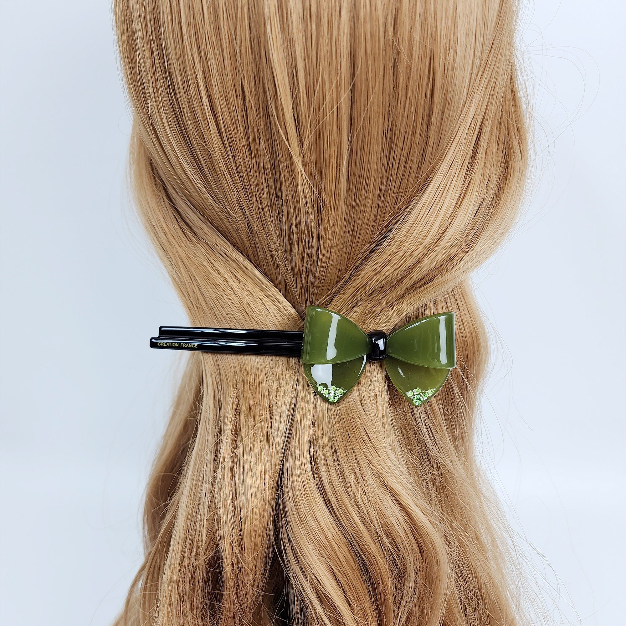 Tortoise Shell Cubic Big Ribbon Hair Barrette (5.1 Inch) / Leopard French Hair Pin / Hair Accessory for Woman / Automatic Hair Clip