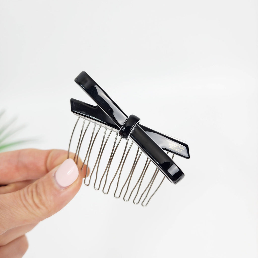 Pastel Color Simple Ribbon Hair Comb Pin (2.8 Inch) / Simple French Hair Pin / Hair Fork for Woman