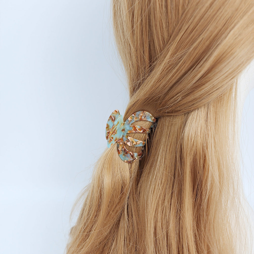 Leopard Little Pumpkin Hair Claw Clip (2.4 Inch) / Tortoise Shell Medium Size Ponytail Holder / Hair Barrette for Woman
