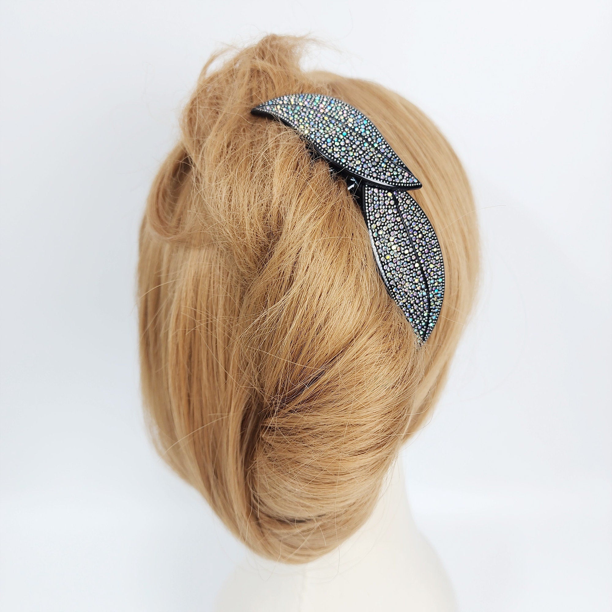 Floral Leaf Long Leg Non-slip Hair Comb Pin with Cubic (4.7 Inch) / Simple French Hair Pin / Hair Fork for Woman