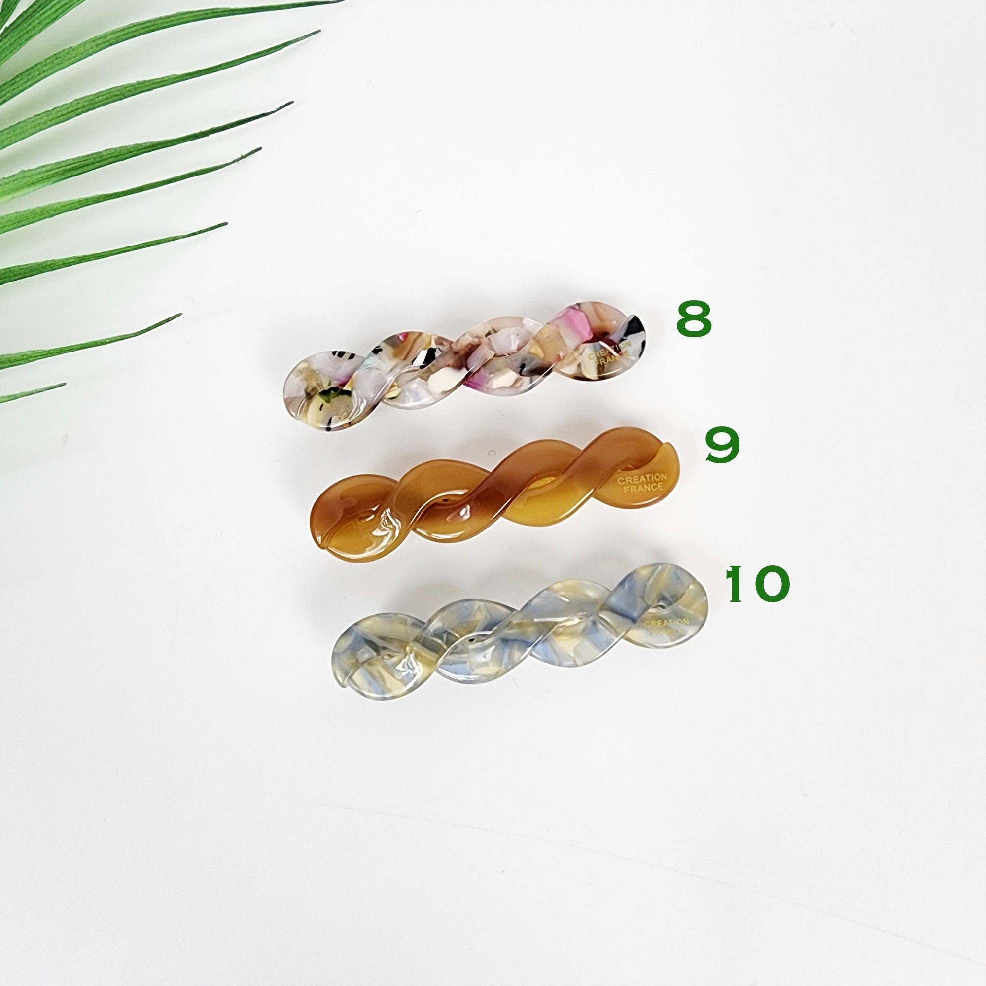 Leopard Candy Twist Hair Barrette / Tortoise Marble French Hair Pin / Hair Accessory for Woman / Automatic Hair Clip