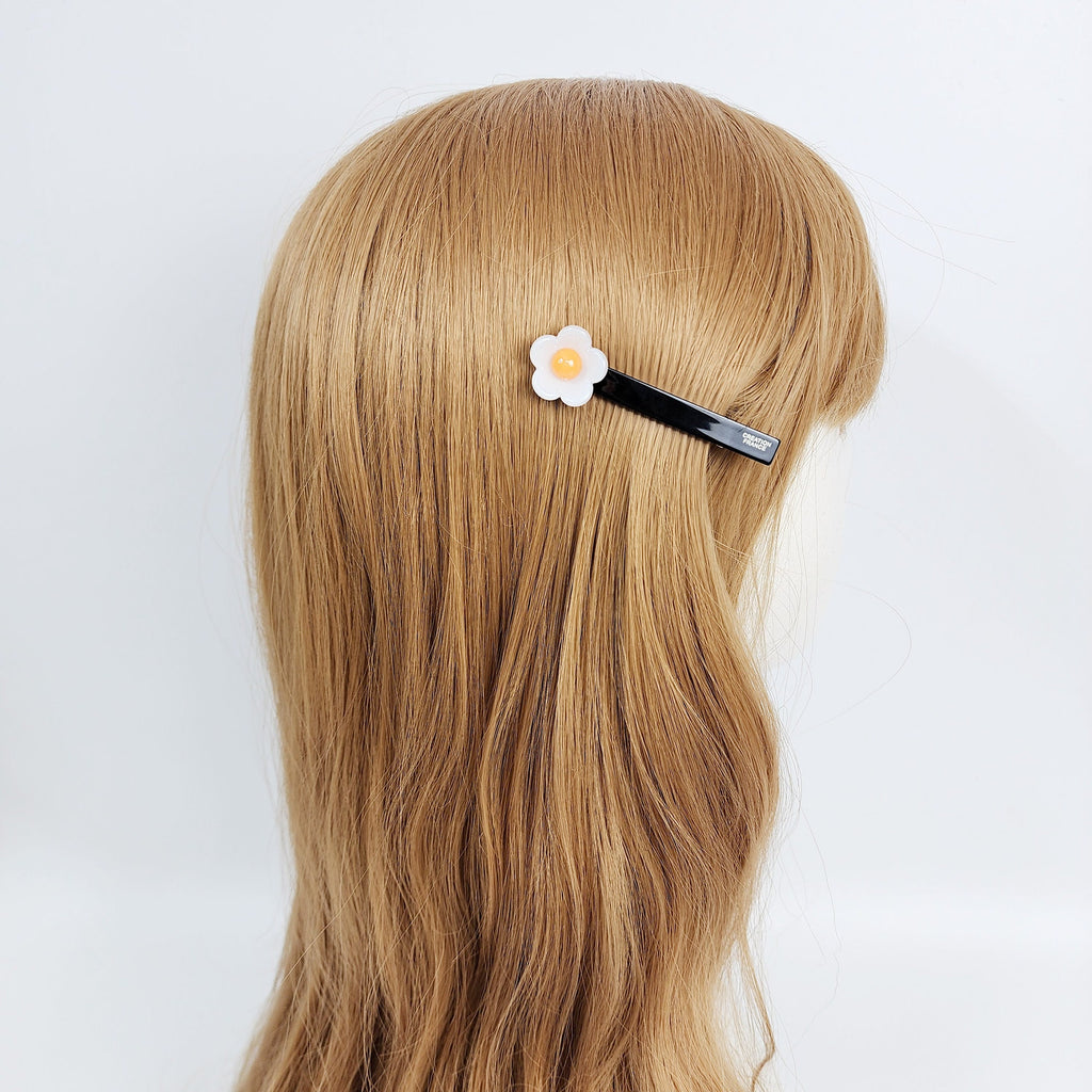 Cutie Flower Mini Hair Claw Clip (2.7 Inch) / Tortoise Shell French Hair Pin / Simple Alligator Hair Clip