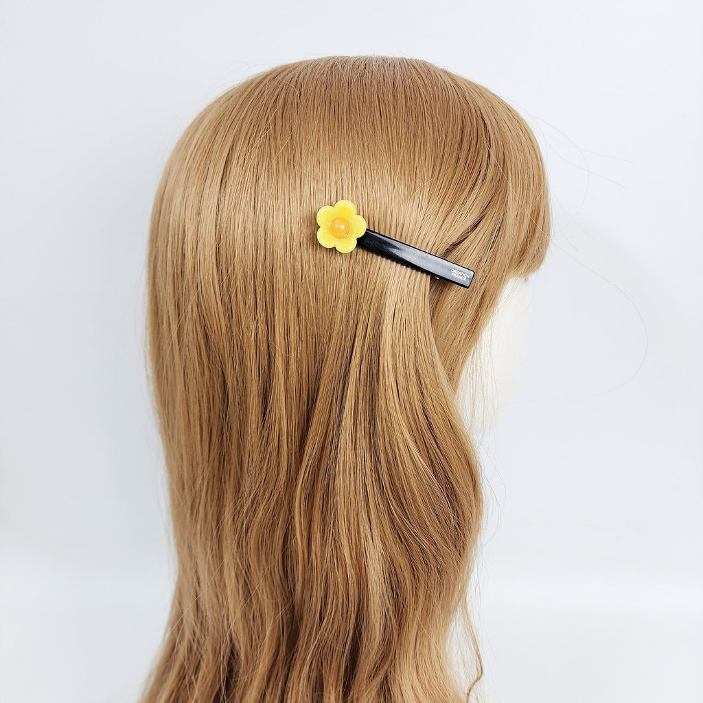 Cutie Flower Mini Hair Claw Clip (2.7 Inch) / Tortoise Shell French Hair Pin / Simple Alligator Hair Clip