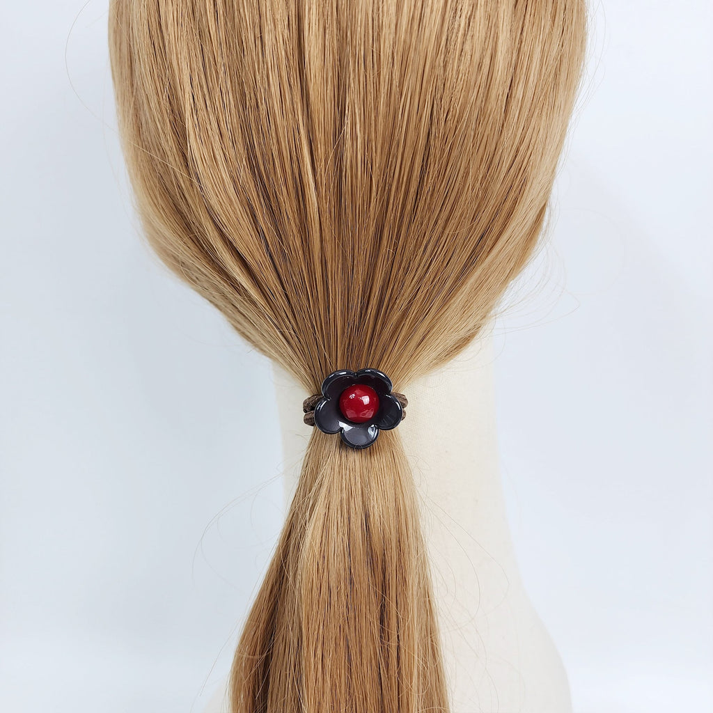 Cutie Flower Mini Hair Tie (1.0 Inch) / Simple Cute Ponytail Holder / Hair Accessory for Woman / French Hair Tie
