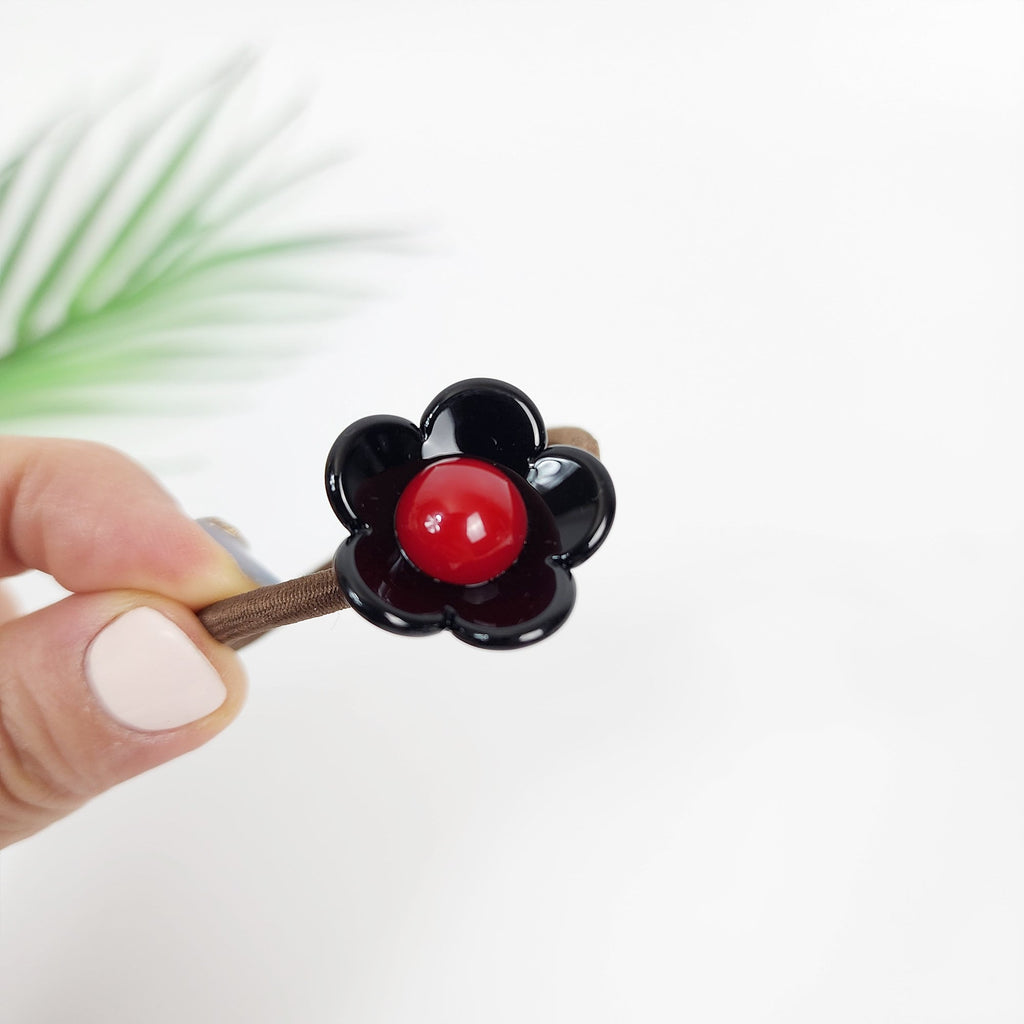 Cutie Flower Mini Hair Tie (1.0 Inch) / Simple Cute Ponytail Holder / Hair Accessory for Woman / French Hair Tie