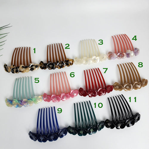 Big Blossom Long Leg Non-slip Hair Comb Pin with Cubic (4.3 Inch) / Luxurious French Hair Pin / Hair Fork for Woman