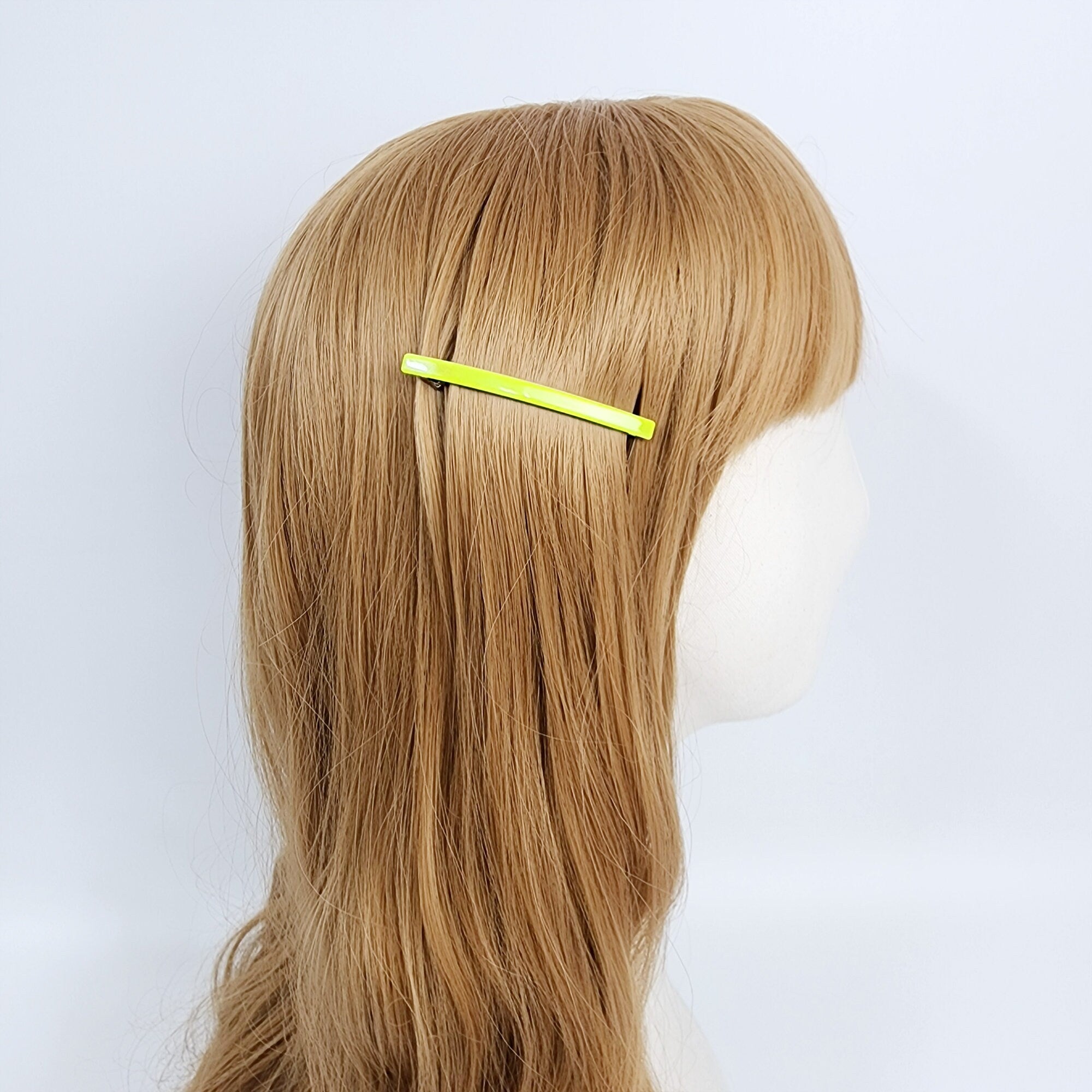 Pure Color Mini Slim Hair Barrette (2.6 Inch) / Tortoise Shell French Hair Pin / Hair Accessory for Woman / Automatic Hair Clip